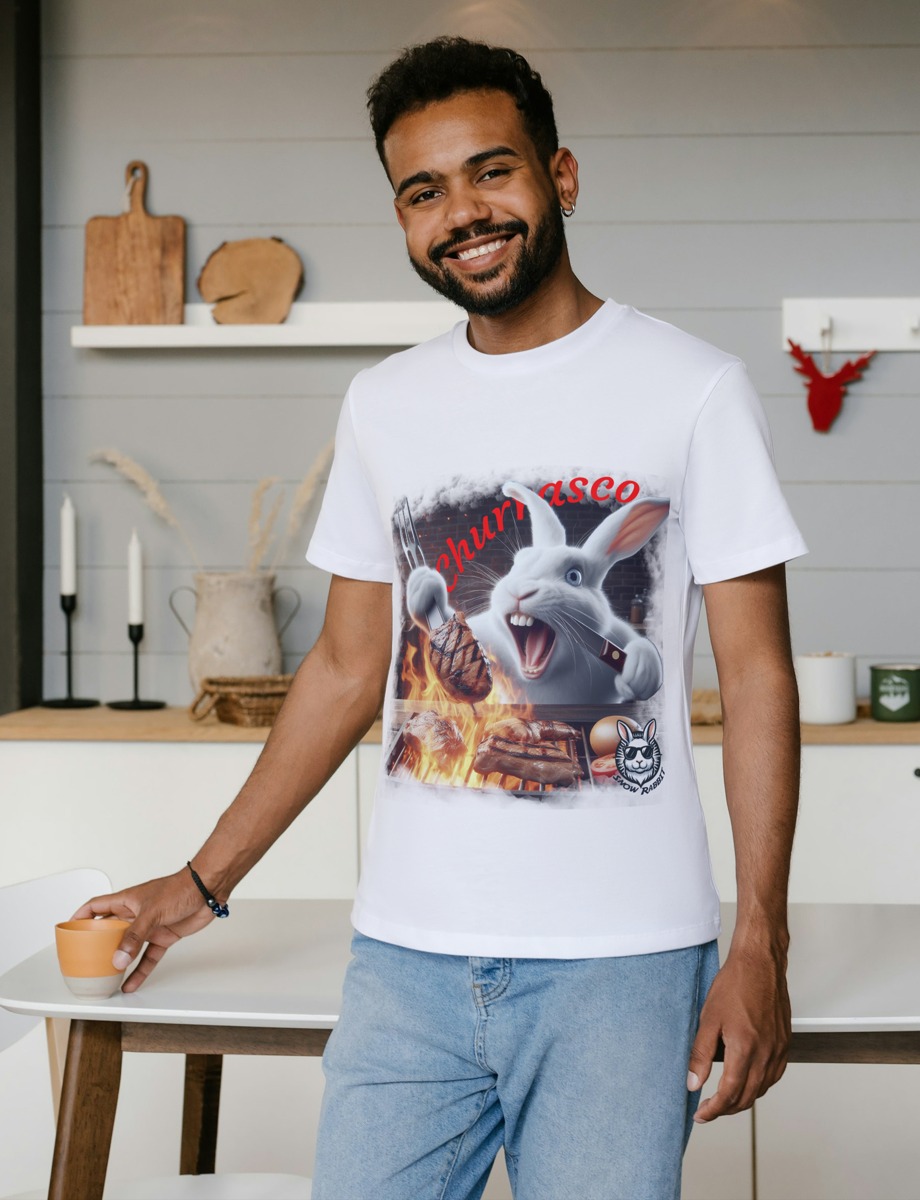 Snow Rabbit Churrasqueiro - Camiseta Clássica  Adulto Unissex