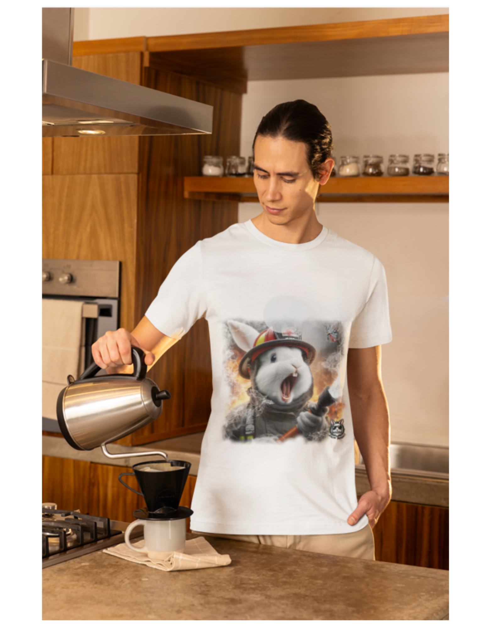 Snow Rabbit Bombeiro- CAMISETA CLÁSSICA  Adulto  