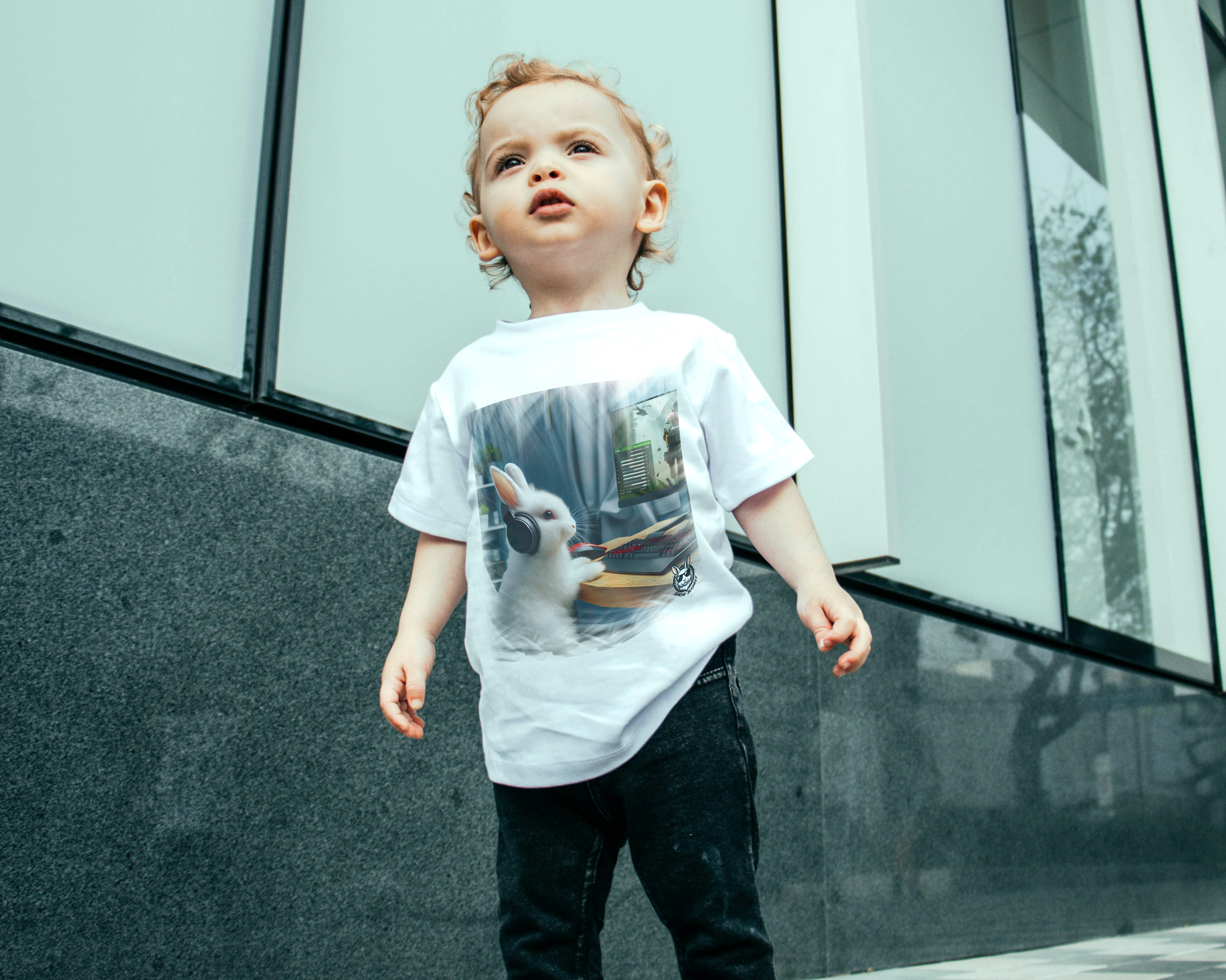 Snow Rabbit Gamer- Camiseta Clássica Infantil
