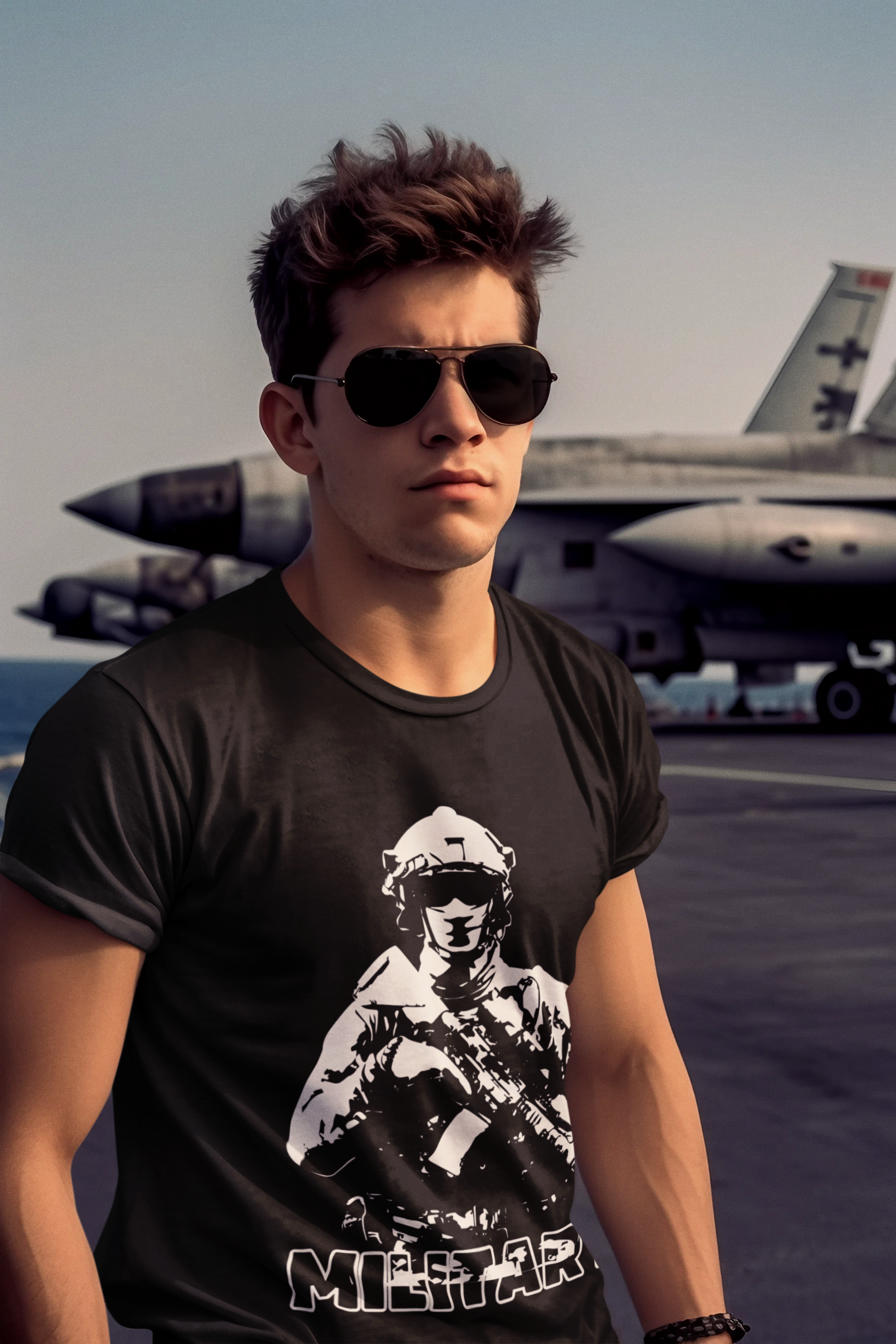 Camiseta Military Black-White 