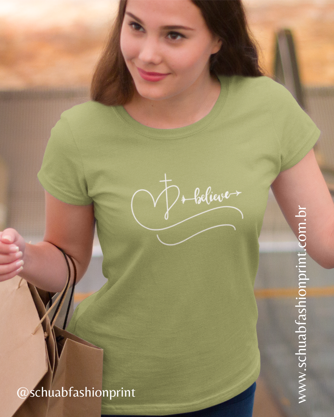 BELIEVE - CAMISETA FELENINA BABY LONG 