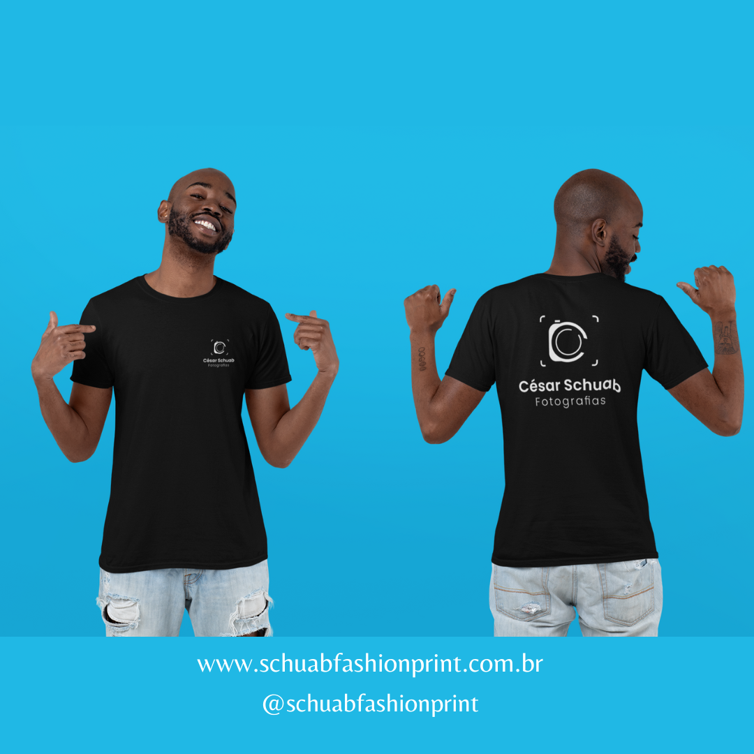 CAMISETA QUALITY - FRENTE COSTAS - COM SUA LOGO PERSONALIZADA