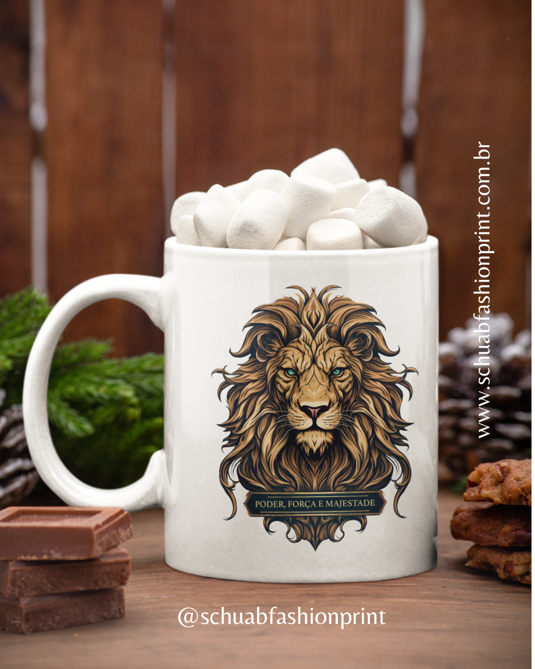 CANECA CERAMICA - FORÇA PODER E MAGESTADE -