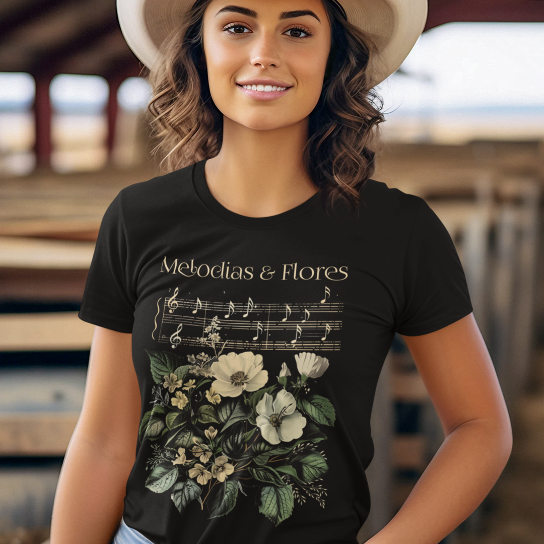 Camiseta Unissex Melodias e Flores