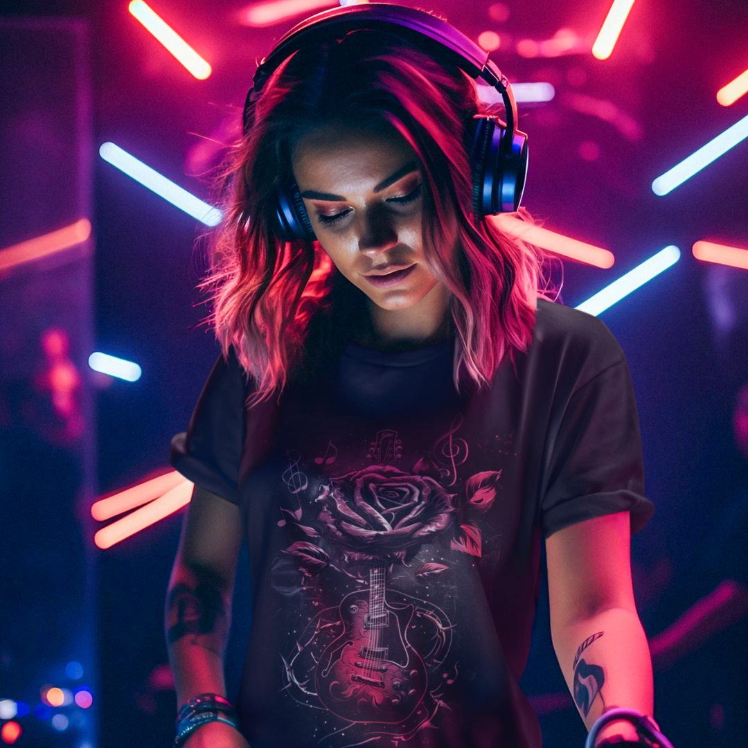 Camiseta Rosa e Violão 