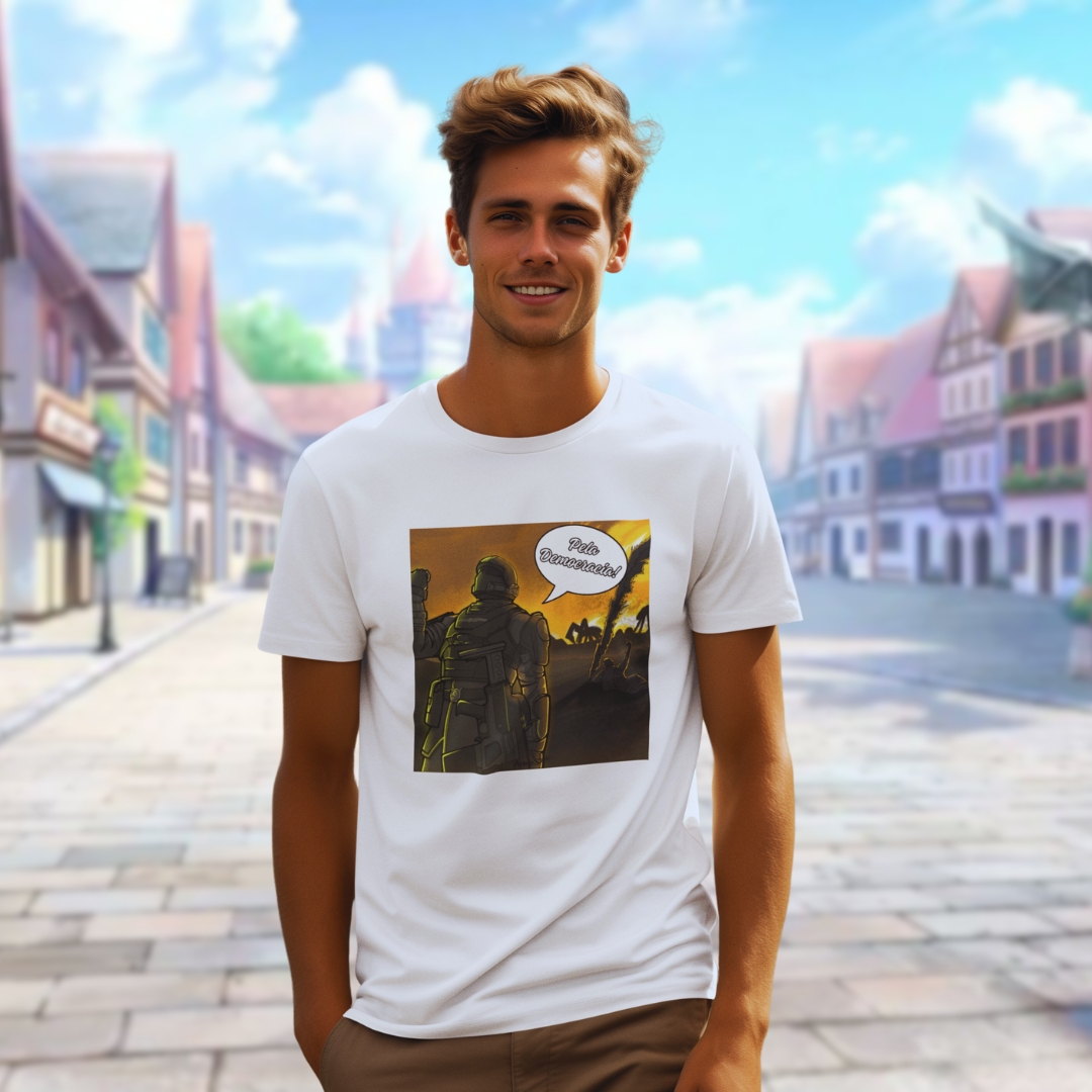 Camisa Helldivers pela Democracia!