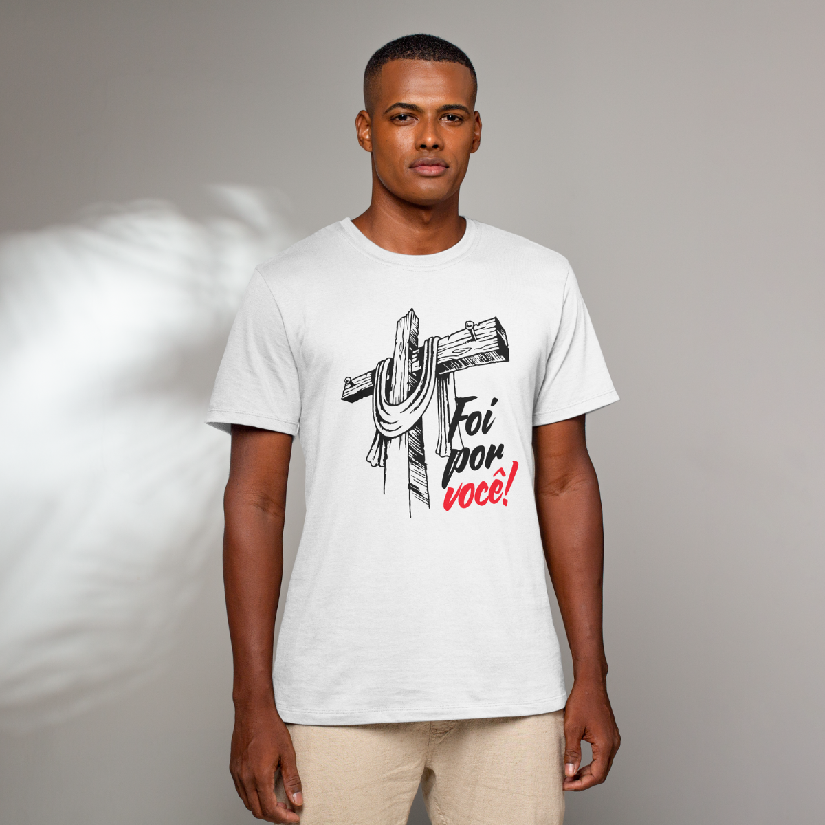 Camisa T Shirt Classic Mensagem Religiosa Foi Por Você 