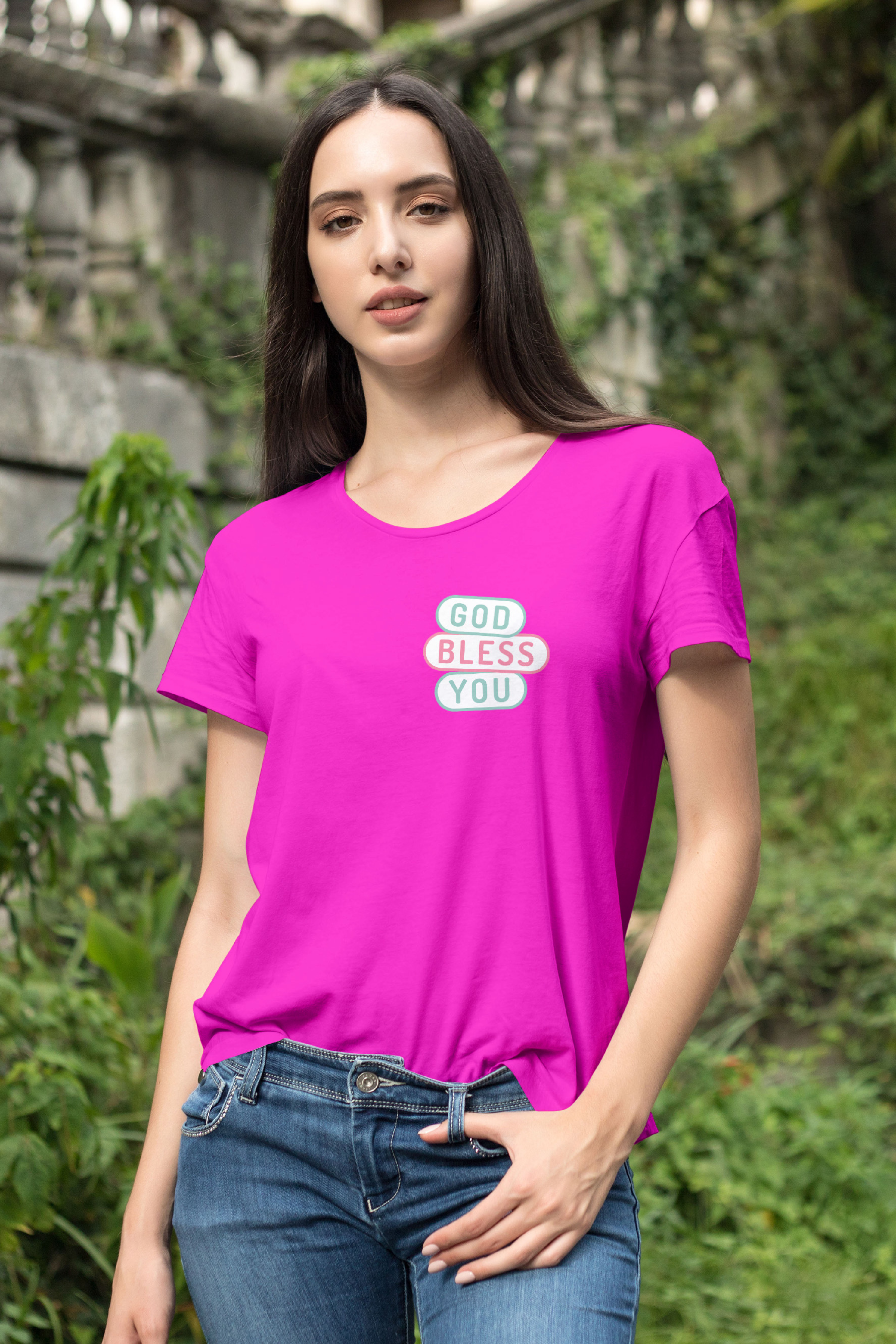 T-Shirt Feminina God Bless You