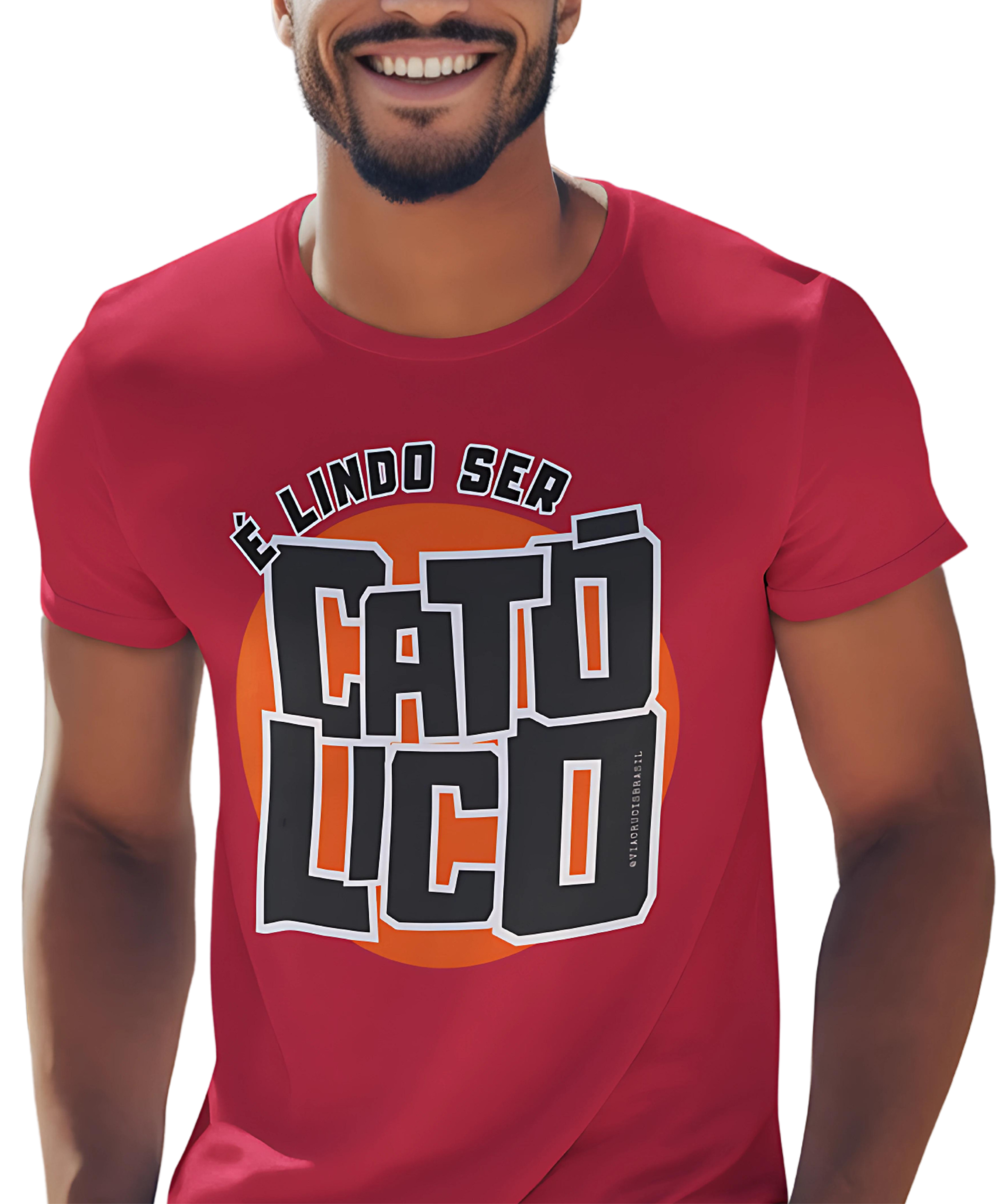 Nome do produto: Camiseta Masculina É Lindo Ser Católico