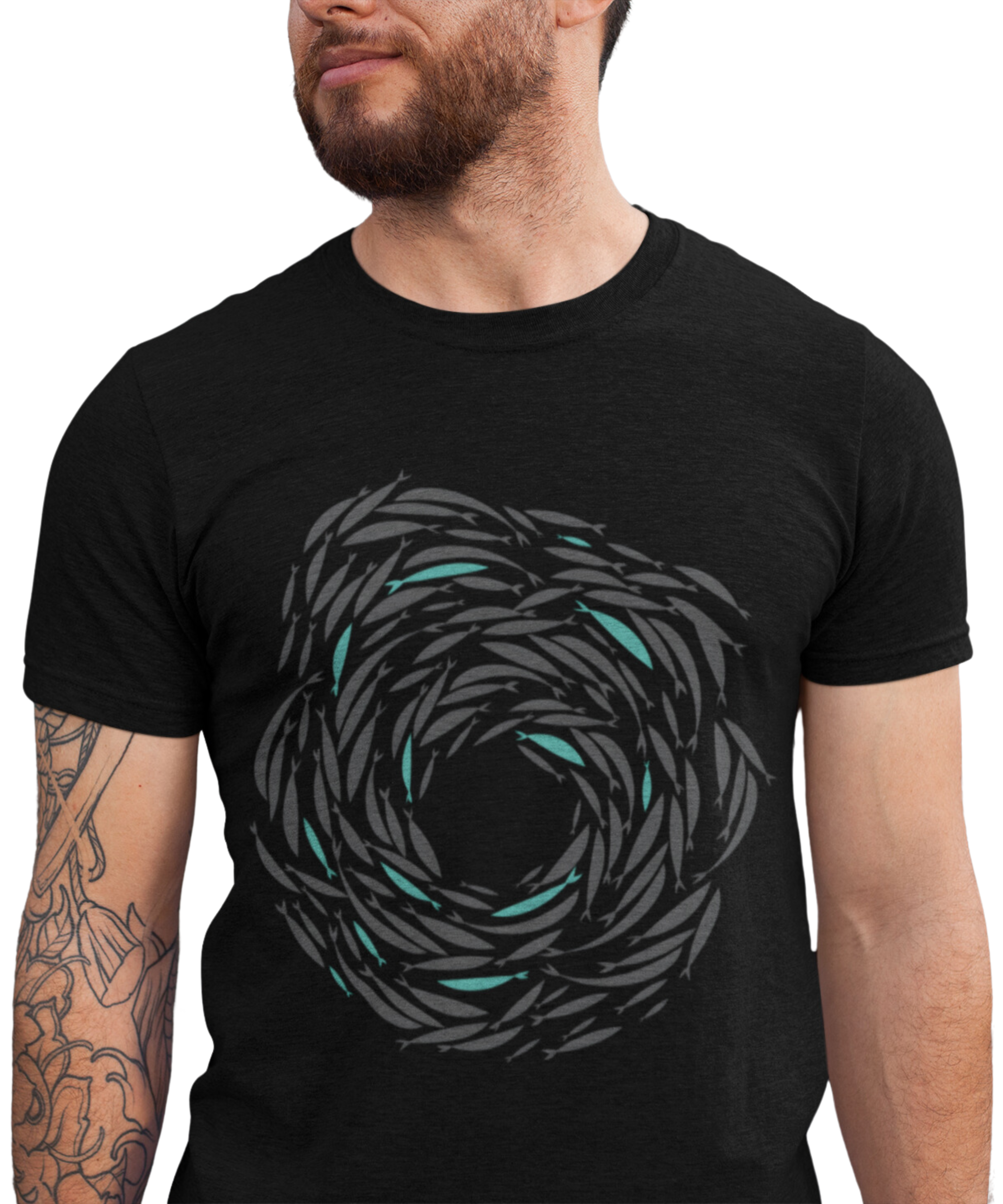 Camiseta Masculina Cardume Peixes 