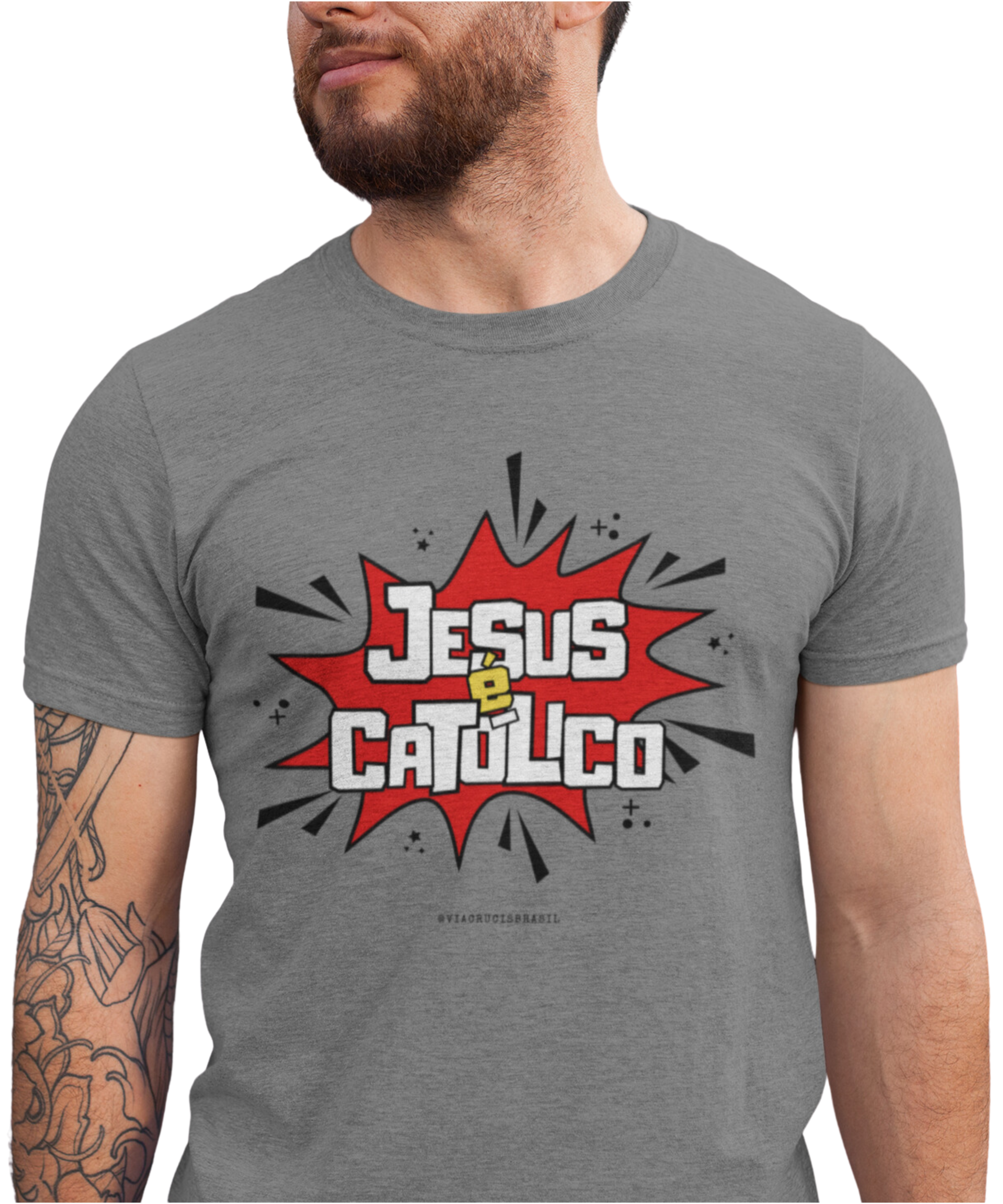 Camiseta Masculina Jesus é Católico