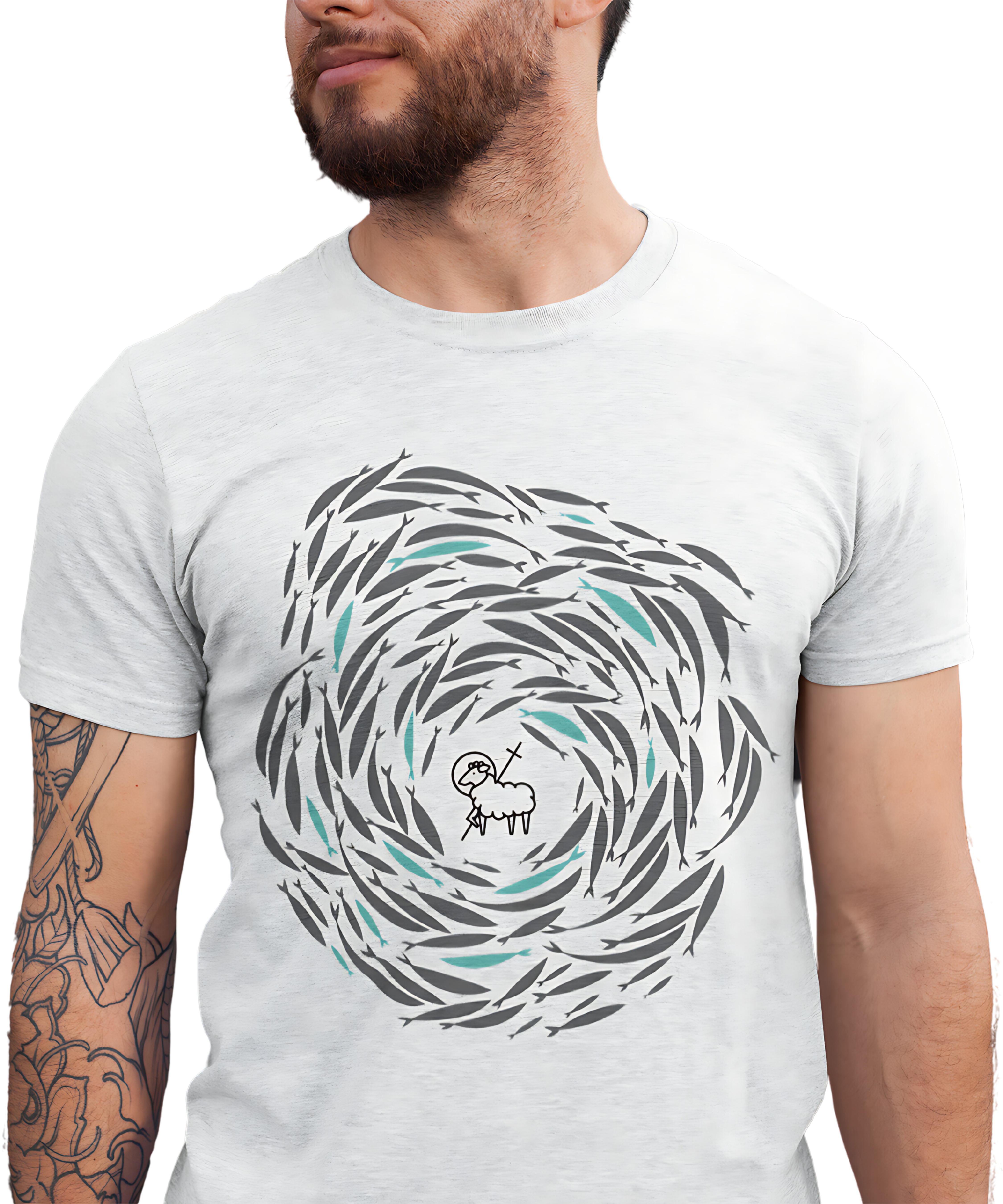 Camiseta Masculina Cardume de Peixes