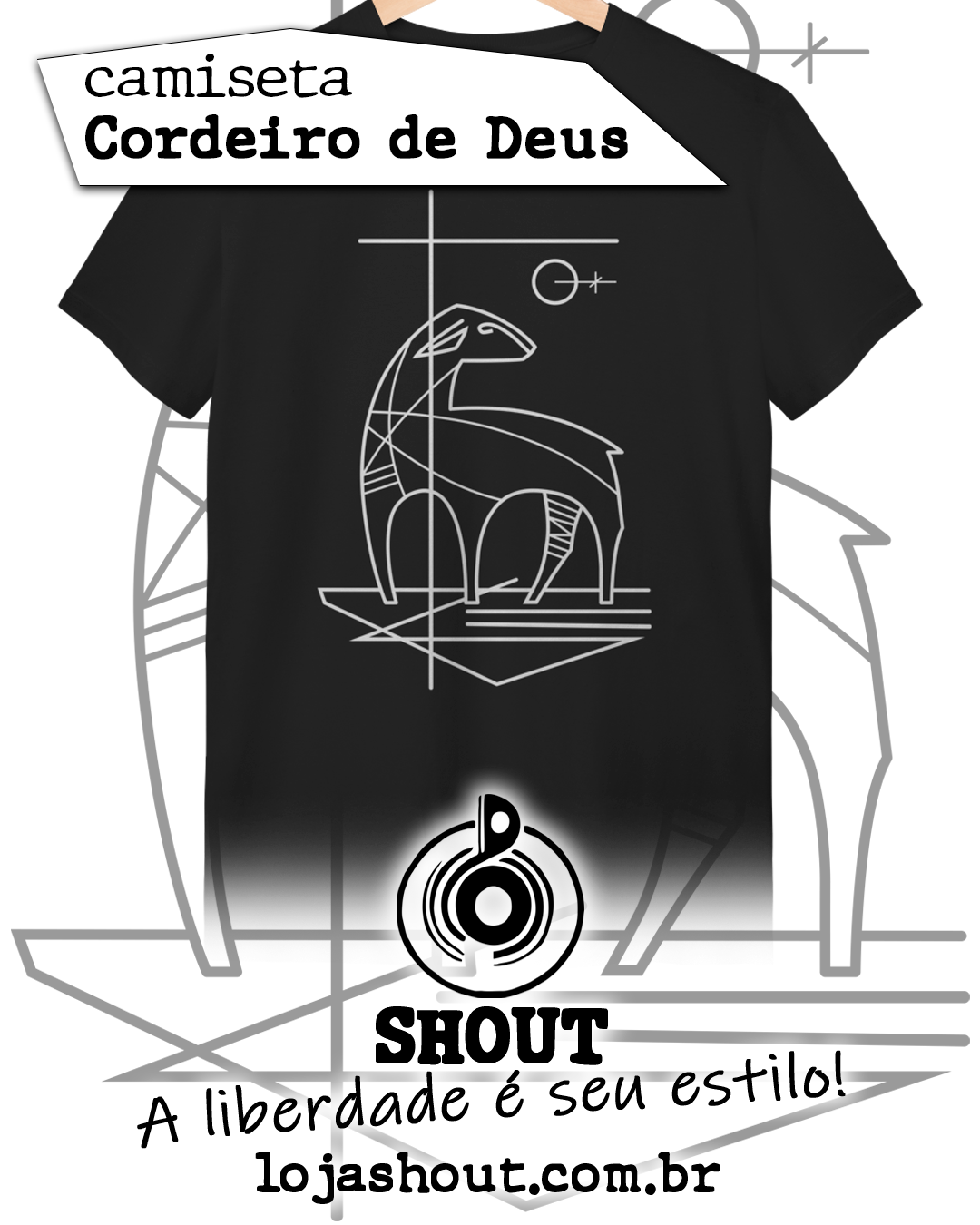 Camiseta CORDEIRO DE DEUS - preta.
