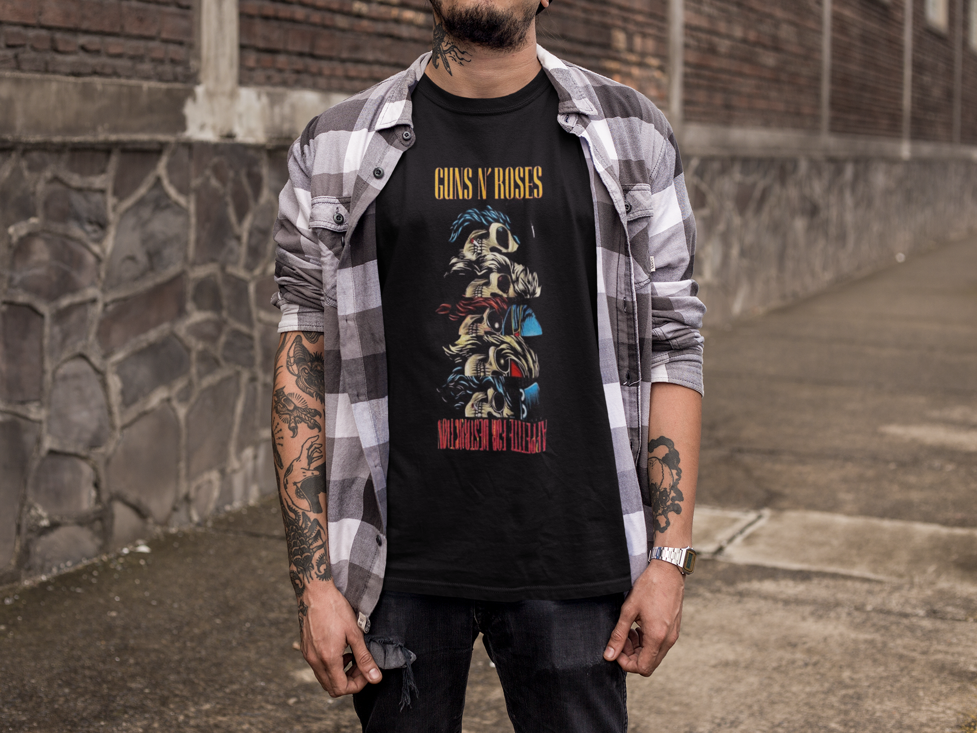 Camiseta GUNS & ROSES SKULL