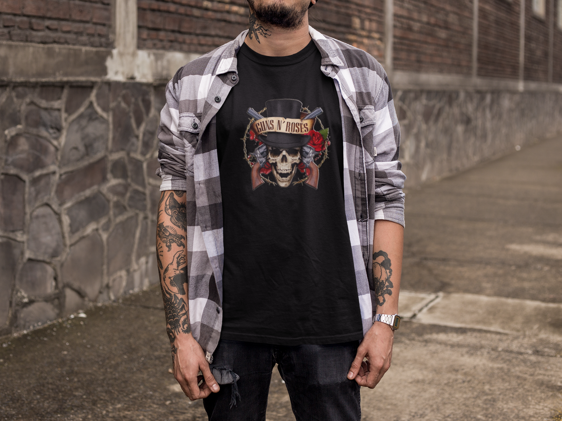 Camiseta GUNS & ROSES SKULL