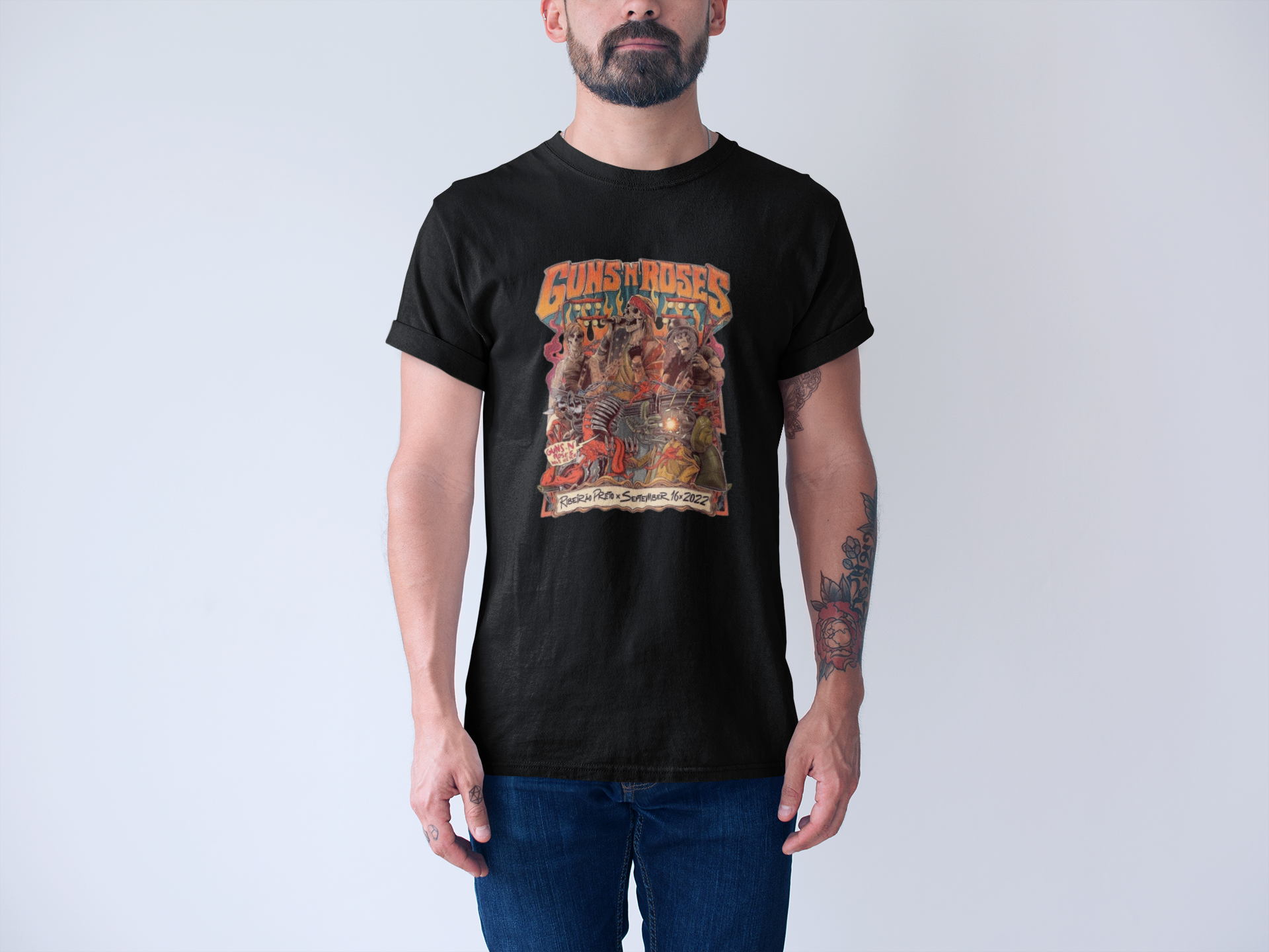 Camiseta GUNS & ROSES SKULL BAND