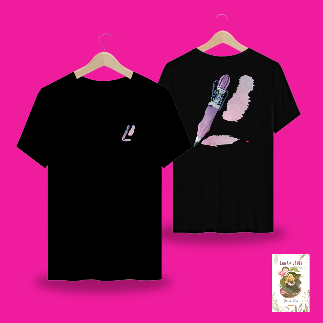 Camiseta - frente e costas - Caneta (Lama e Lótus)