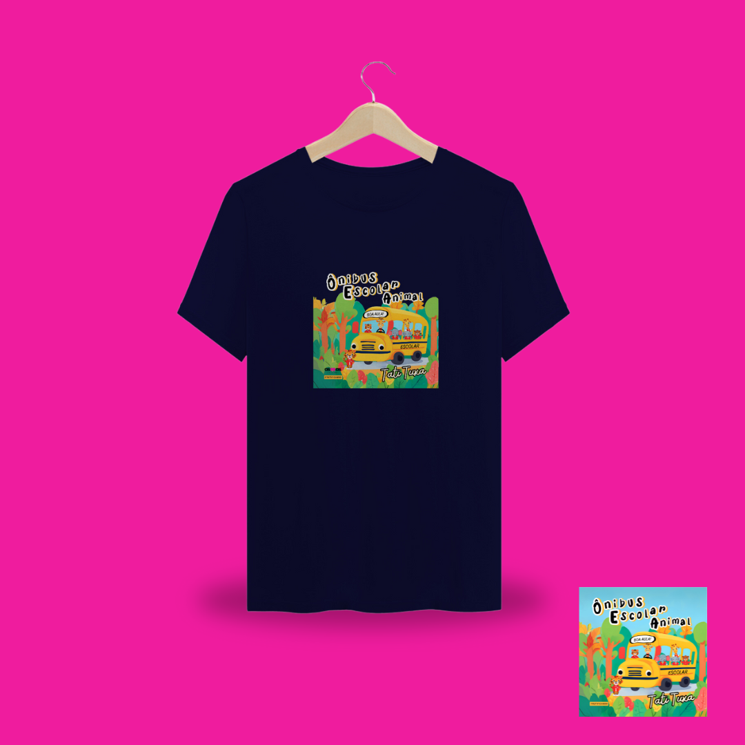 Camiseta Plus Size Ônibus escolar animal