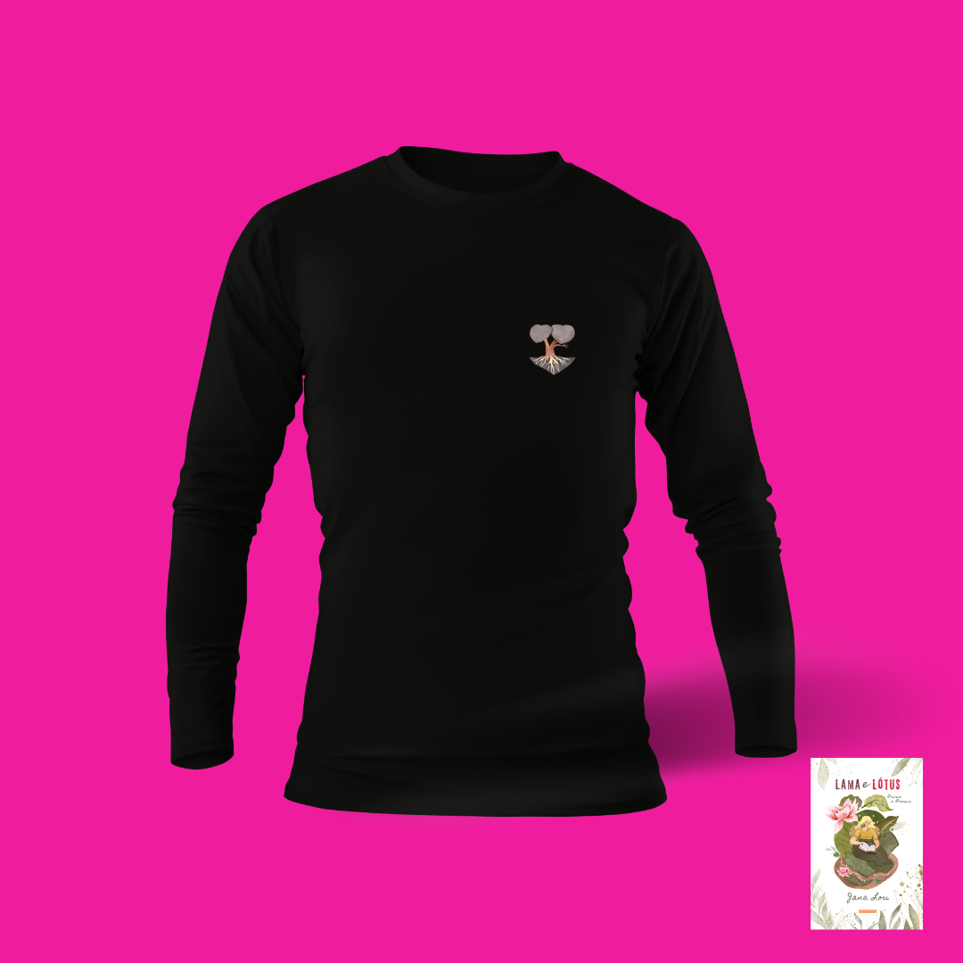Camisa Manga Longa Dry UV - frente e costas - Árvore do amor (Lama e Lótus)