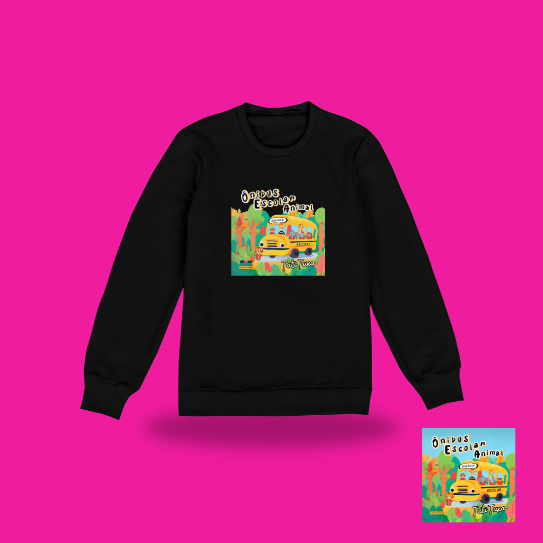 Moletom fechado Ônibus escolar animal