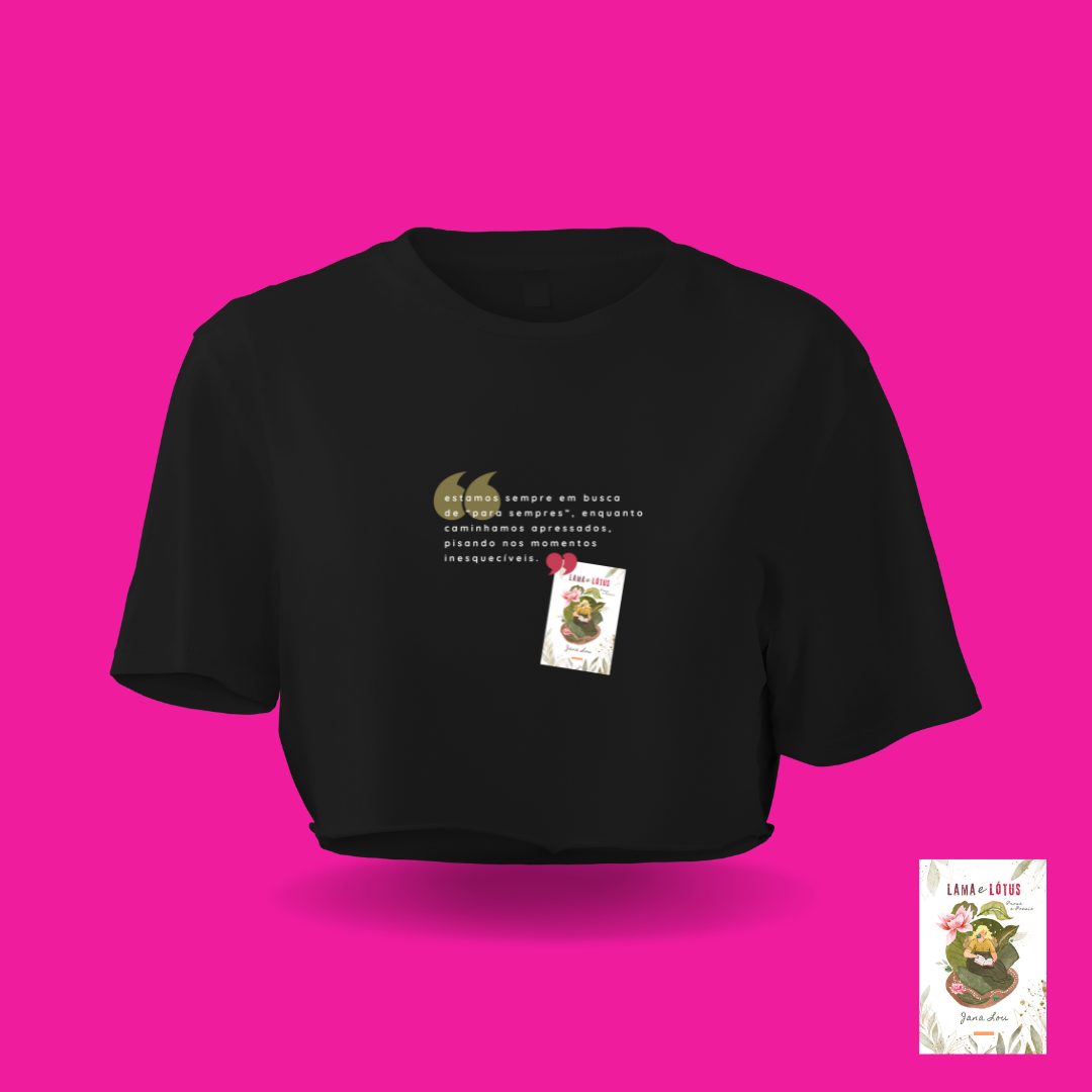 Cropped Preto Para Sempres (Lama e Lótus)