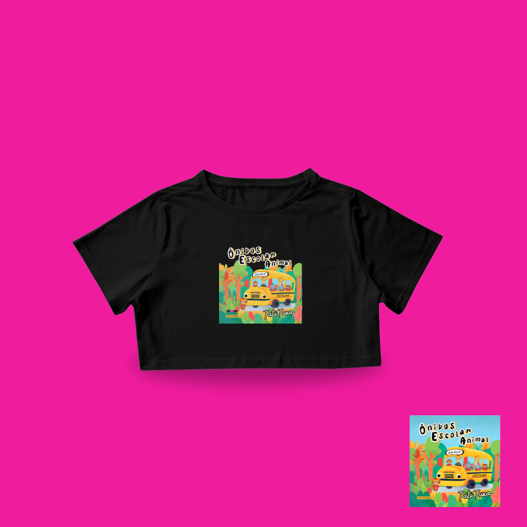 Cropped Ônibus Escolar Animal