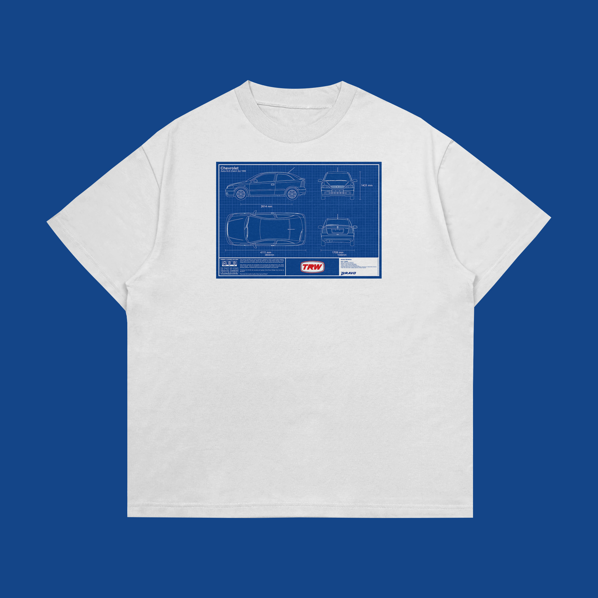 Camiseta Oversized Astra GLS - Blueprint - Frente