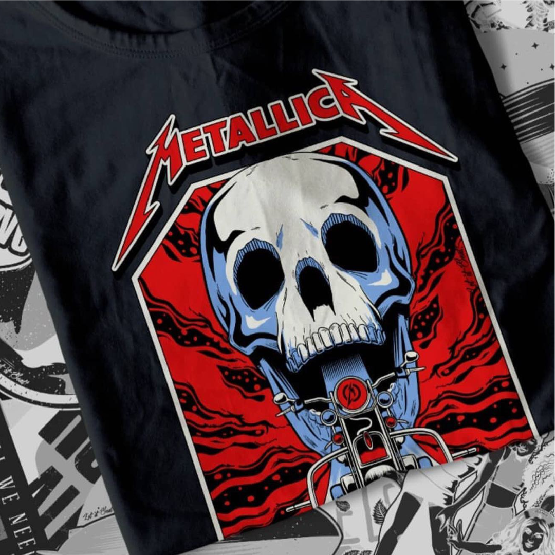 T-SHIRT METALLICA GIMME FUEL ESTAMPA VERMELHA