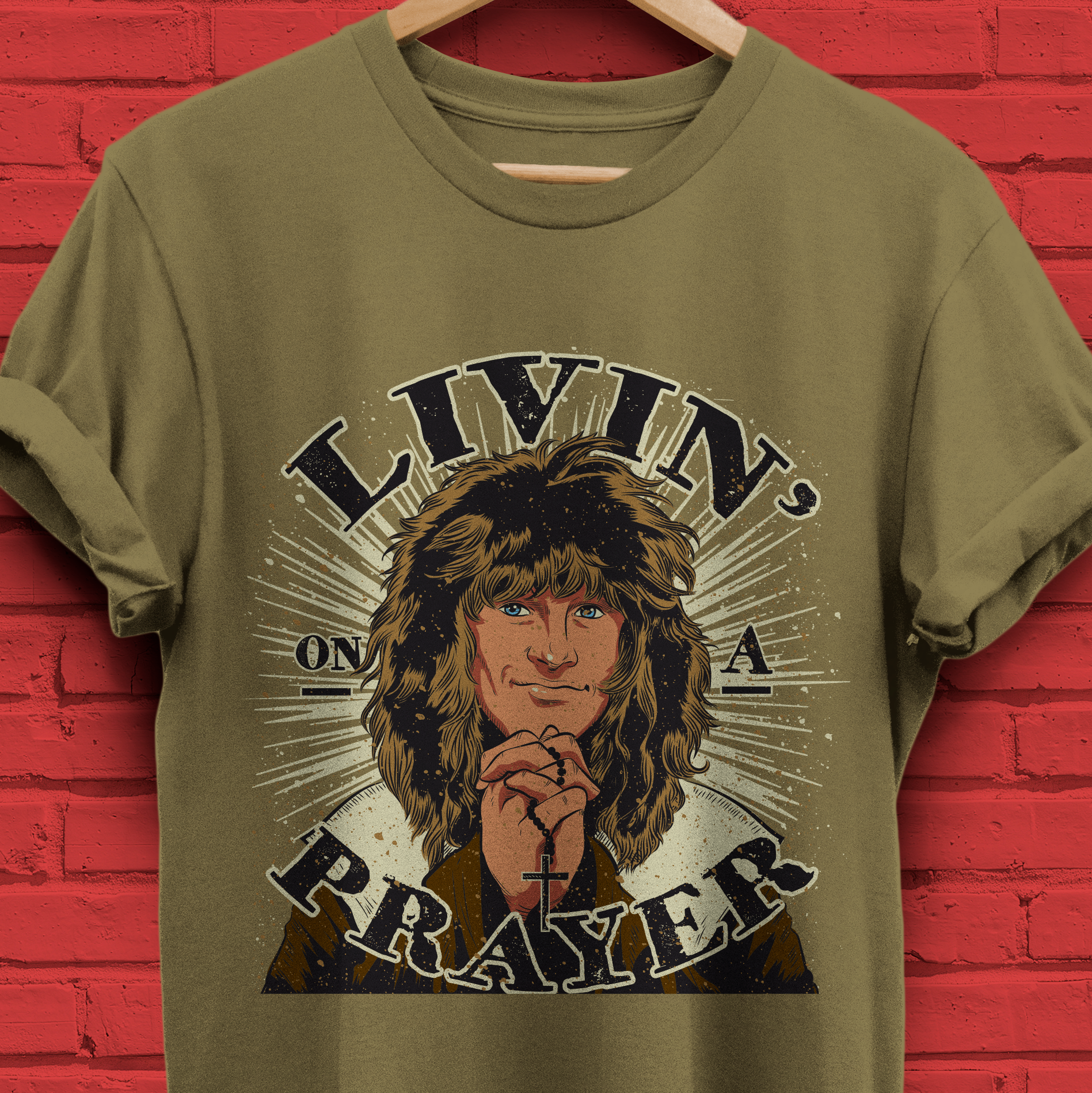 T-SHIRT BON JOVI – LIVIN’ ON A PRAYER -Prime