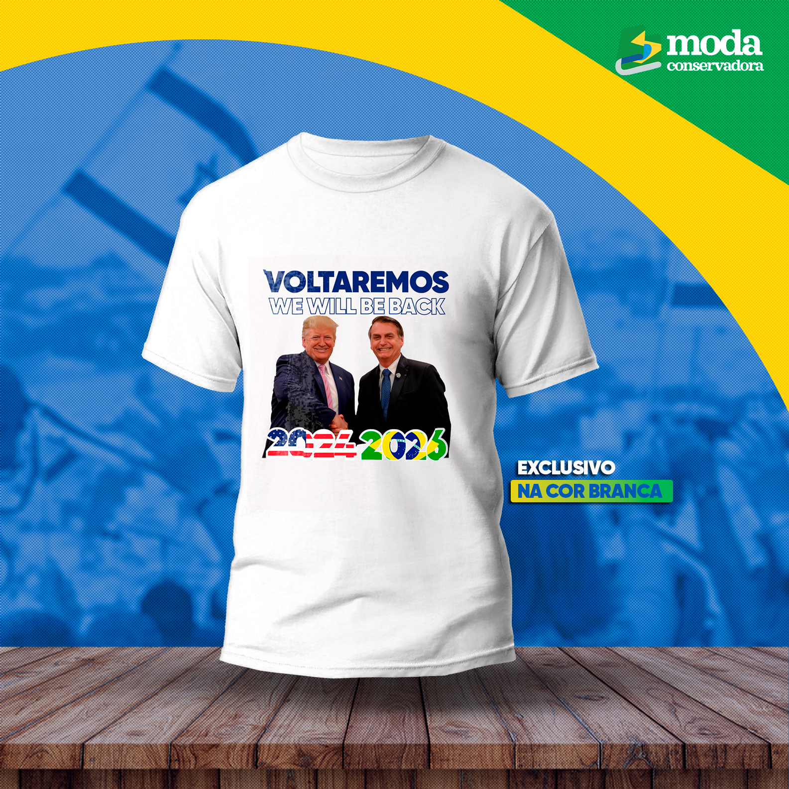 Nome do produto: Camiseta UNISEX Voltaremos - Bolsonaro Trump