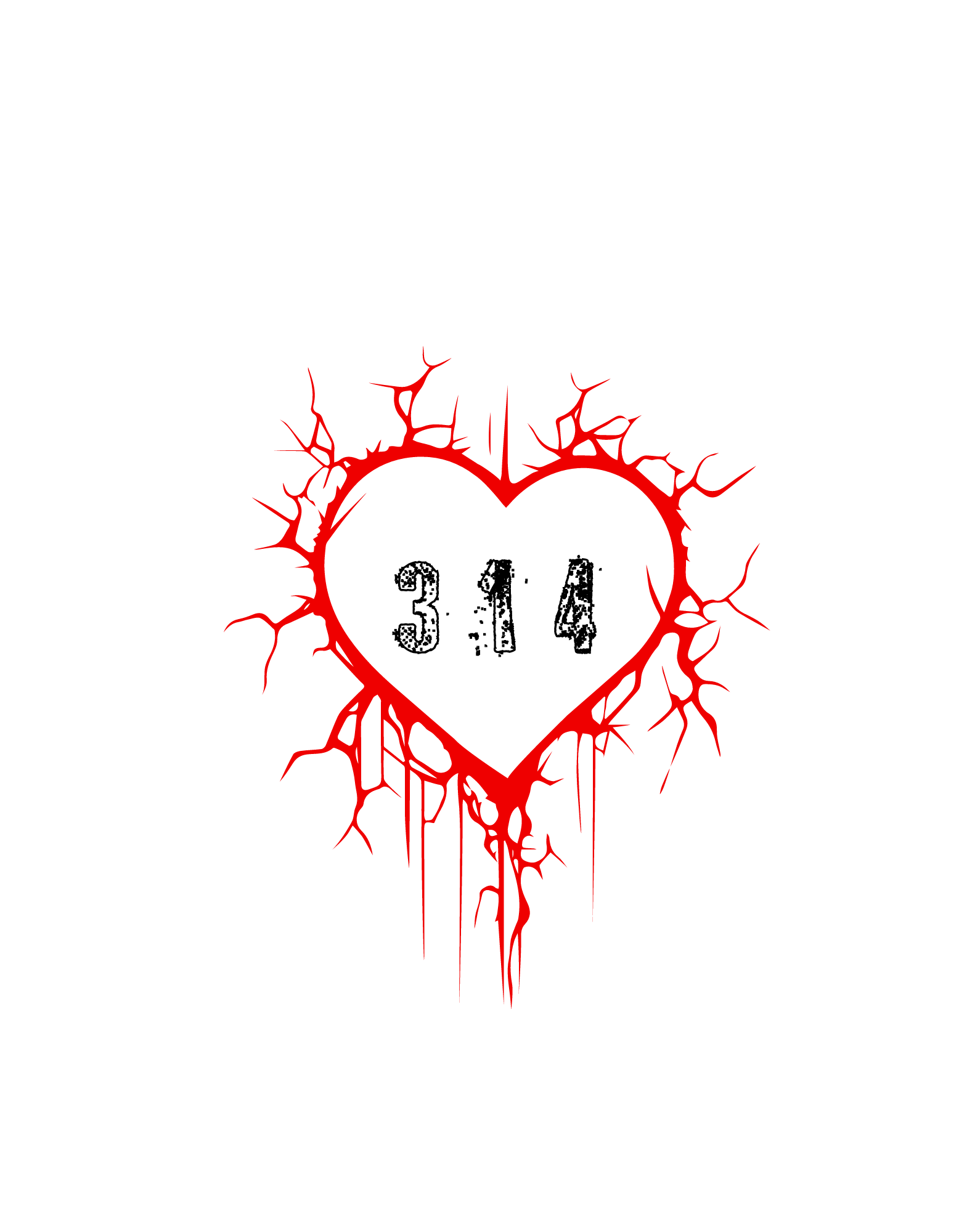 Camiseta - CORAÇÃO PARTIDO - Branca 