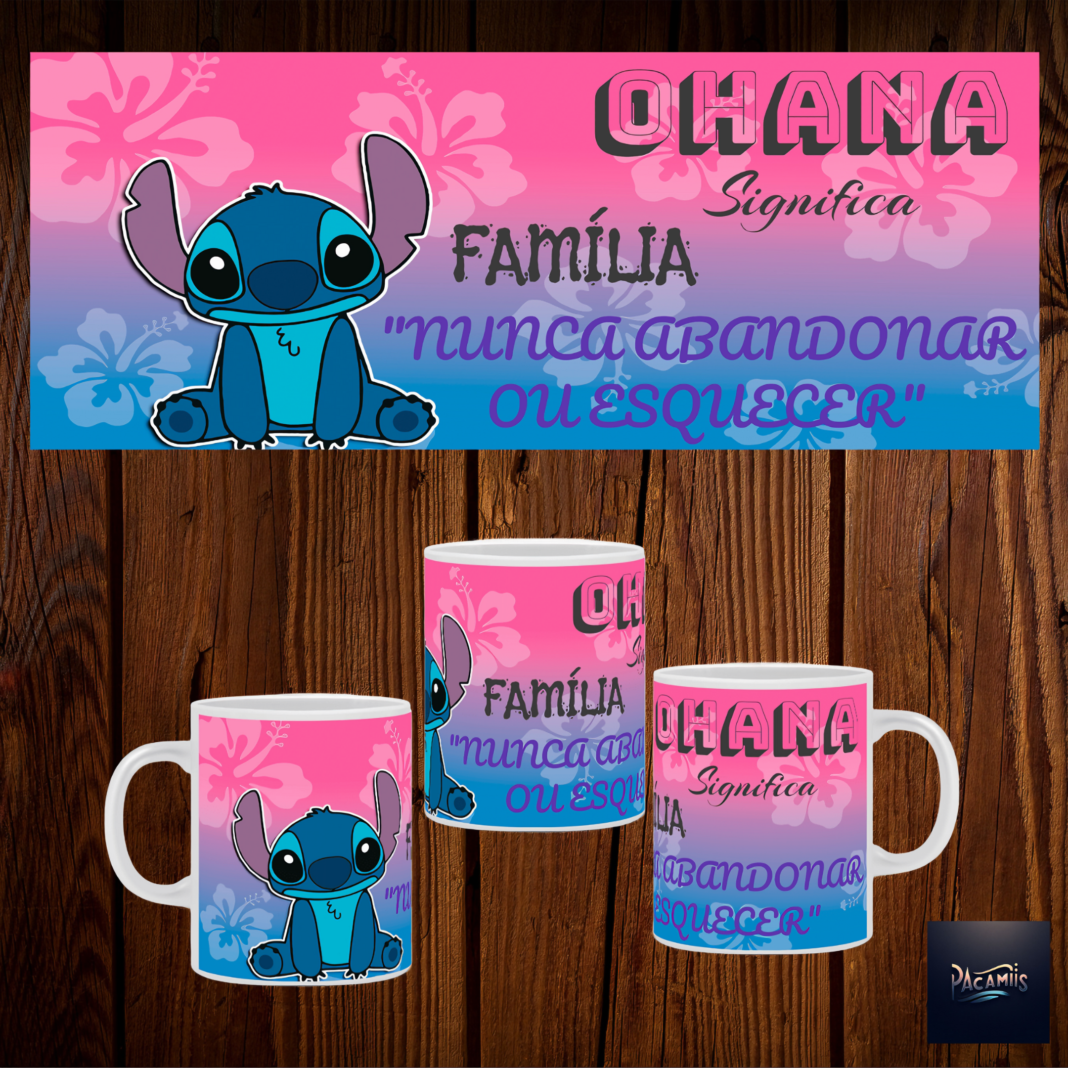 Caneca Ohana Lilo e Stitch