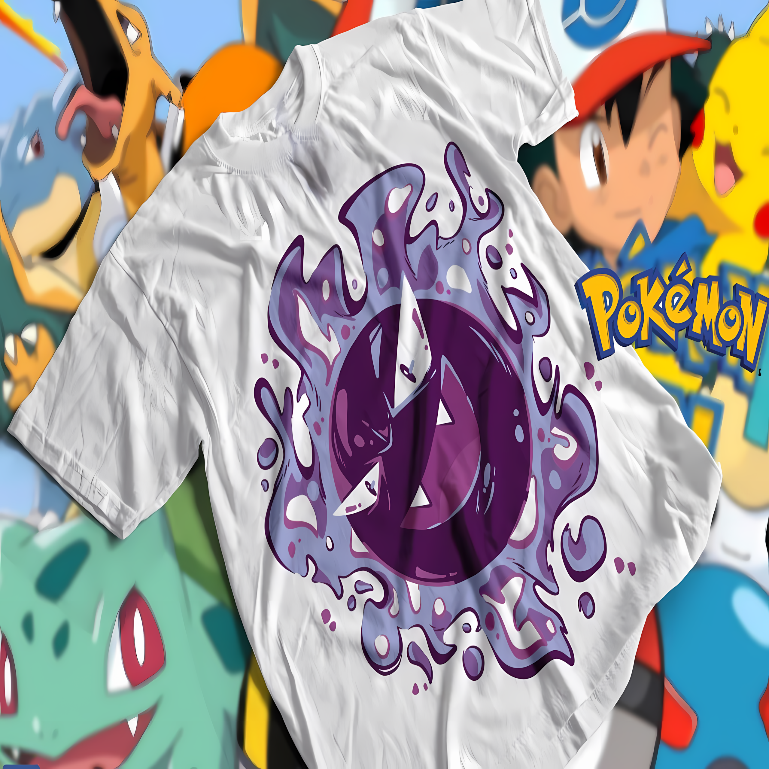 T-shirt Premium Unissex Pokémon Gastly