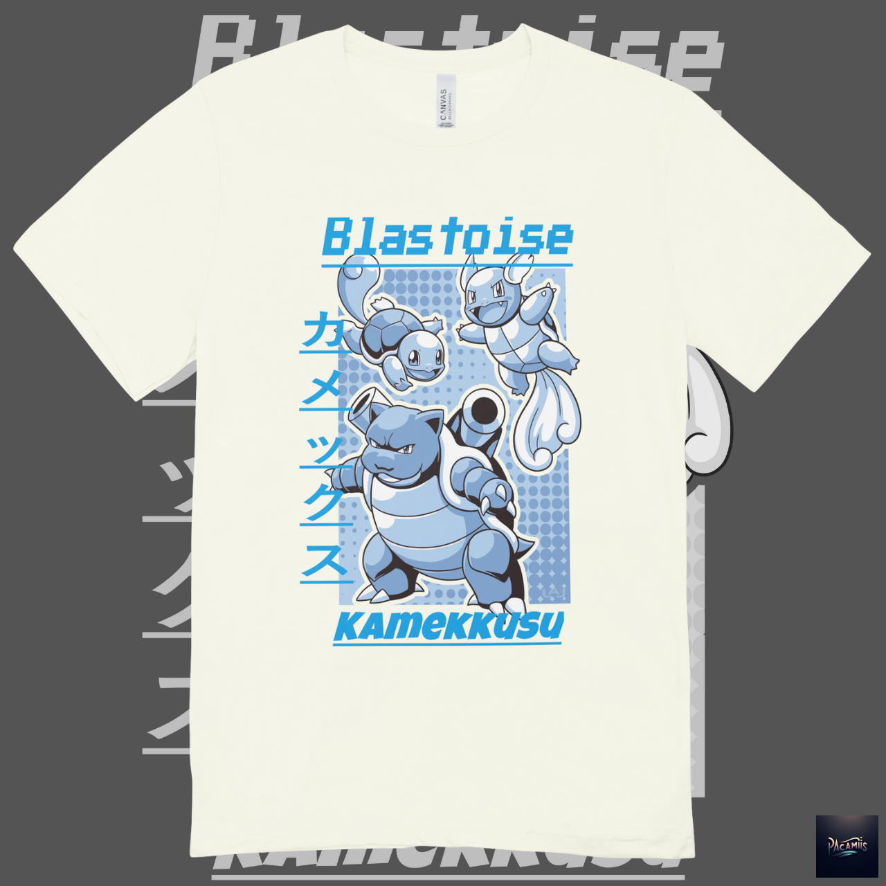 T-shirt Premium Unissex Pokémon Blastoise
