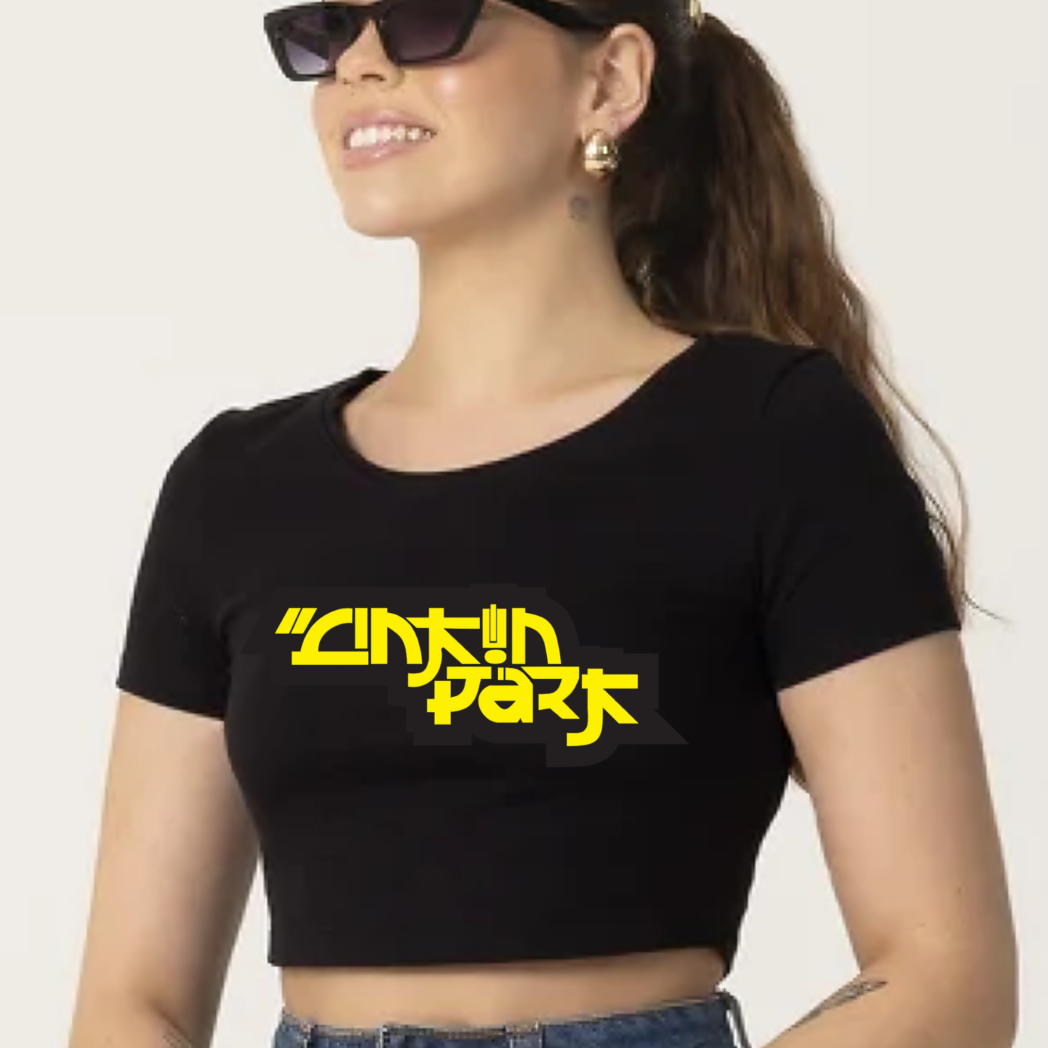 T-shirt cropped feminino Linkin Park