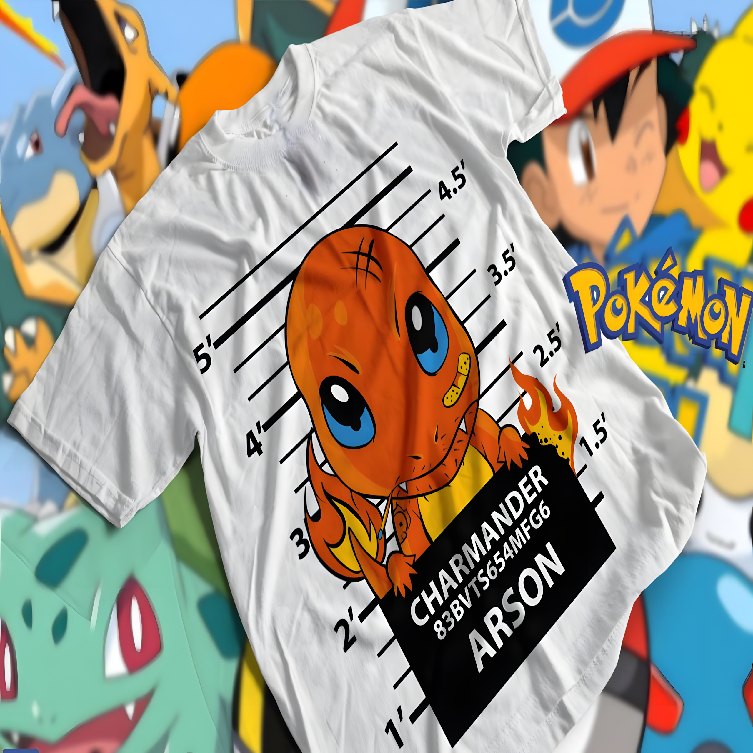T-shirt Premium Unissex Polémon Charmander