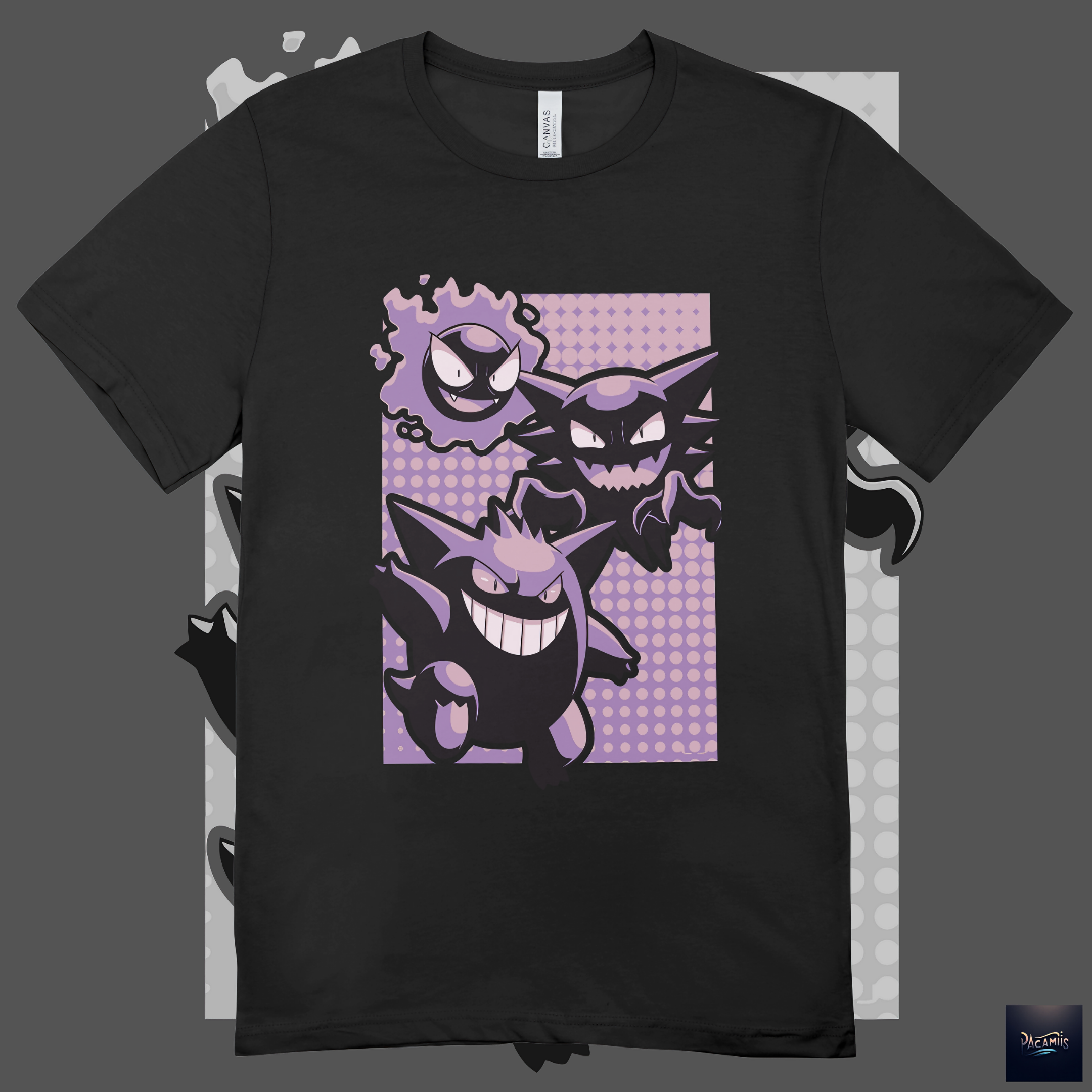 T-shirt Premium Unissex Pokémon Gengar Evolution