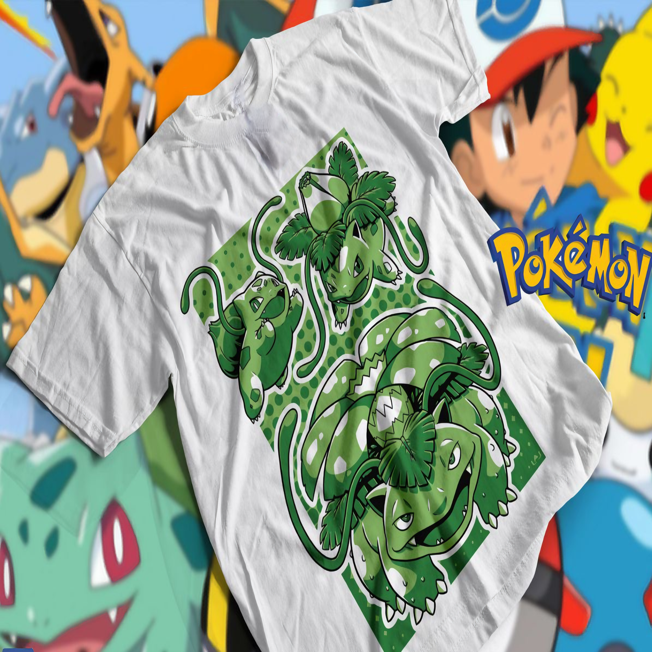 T-shirt Premium Unissex Pokémon Bulbasaur