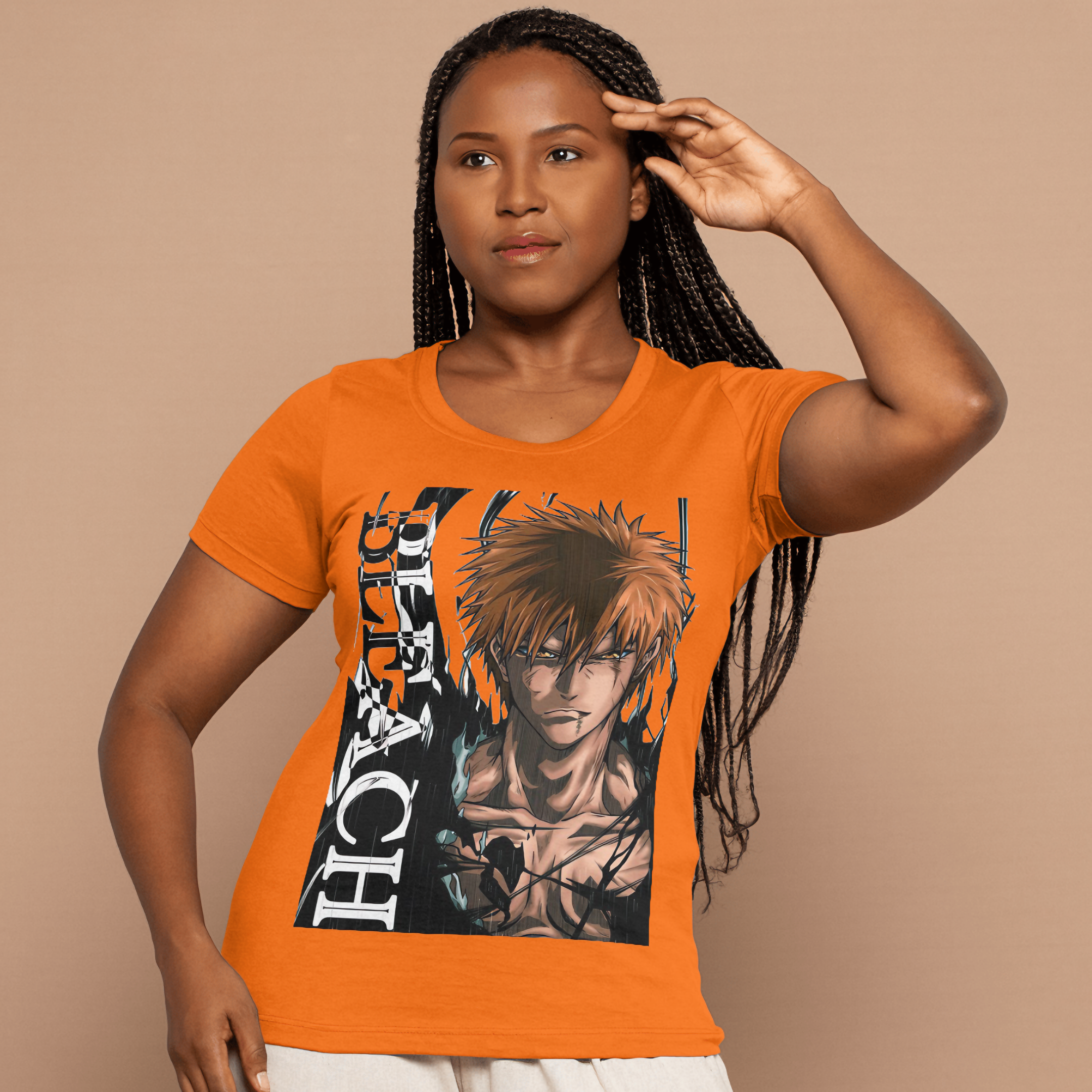T-shirt Premium Feminino Bleach Ichigo Kurosaki