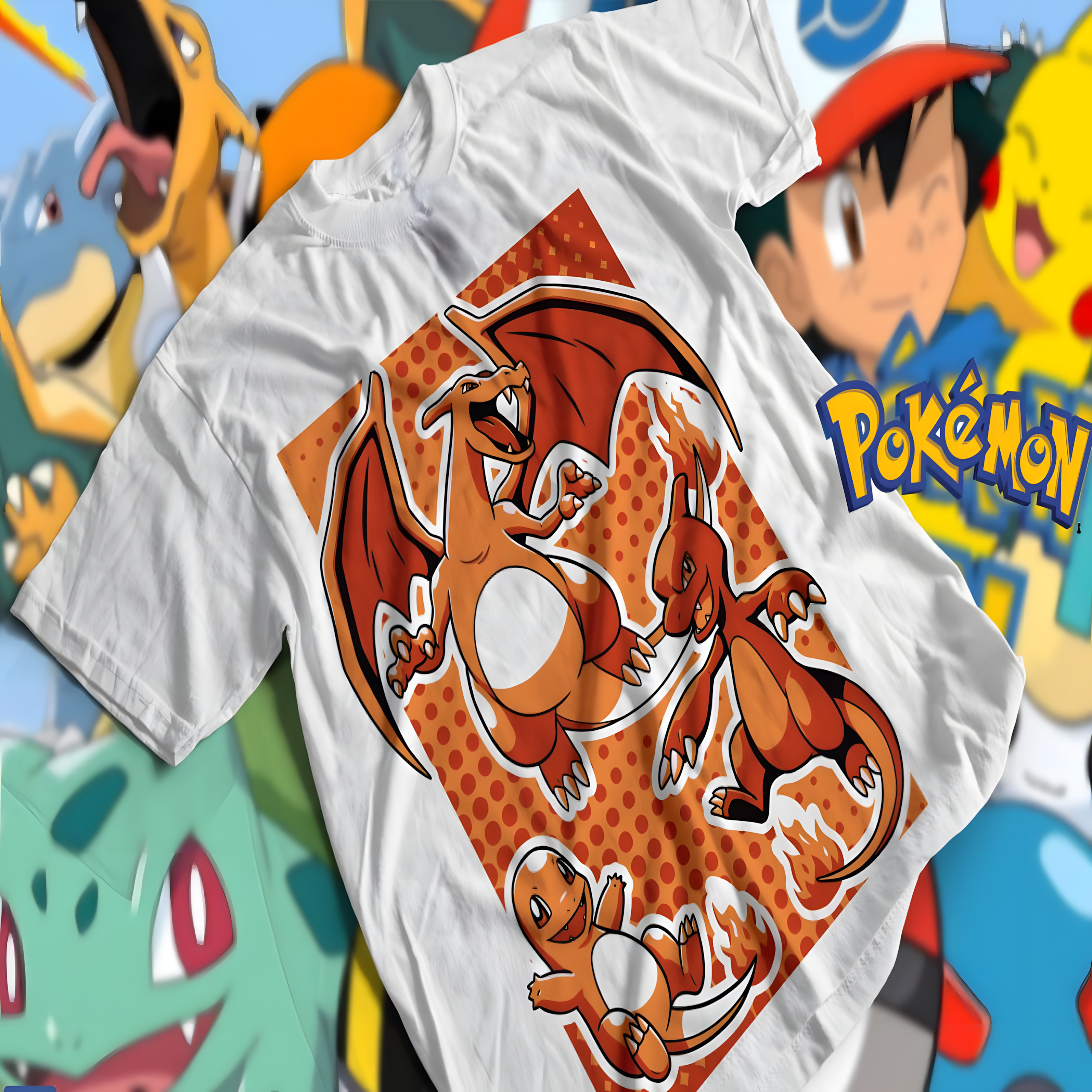 T-shirt Premium Unissex Pokémon Charizard