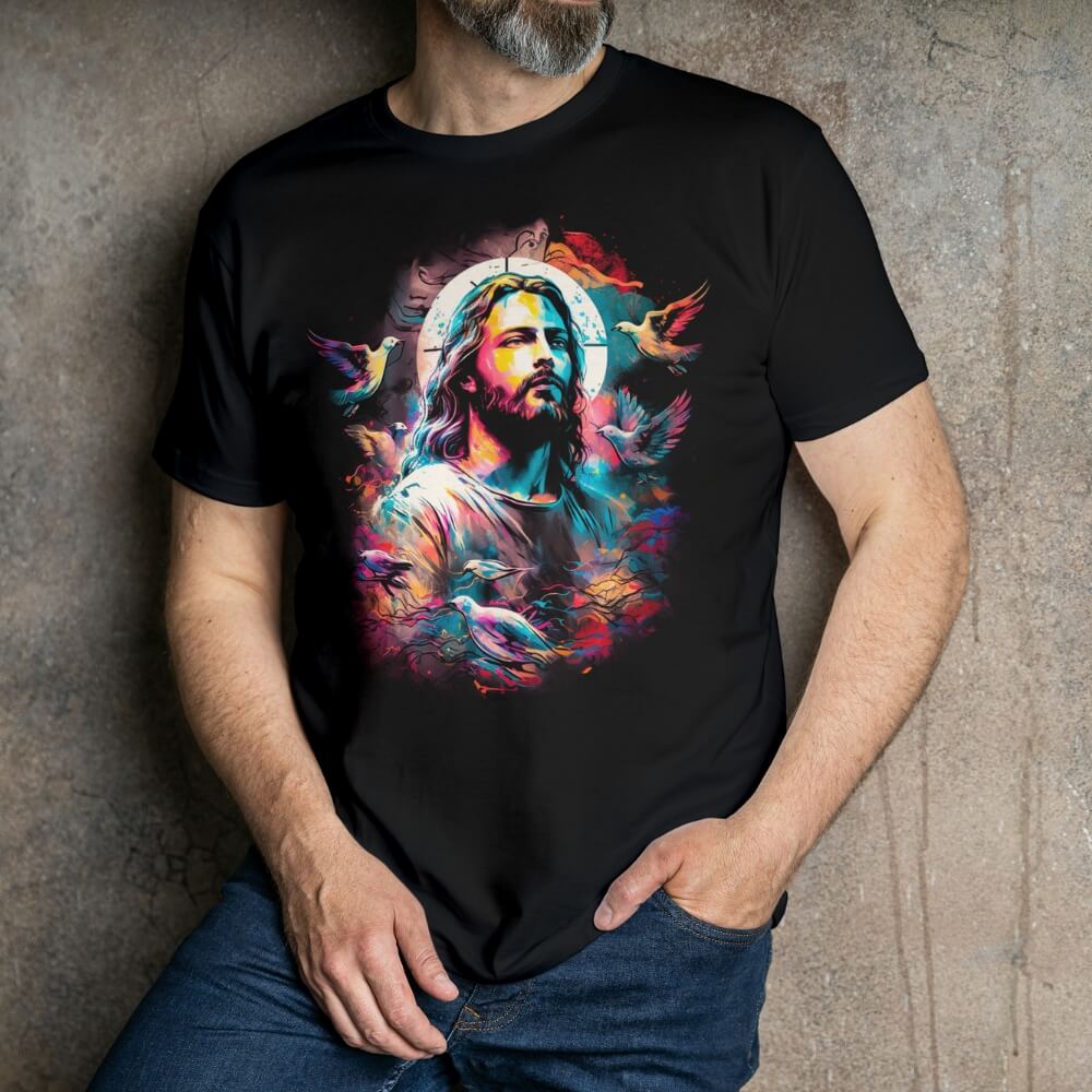 Camisa - Jesus Cristo - Camiseta - Unissex - Premium (Cor Preta)