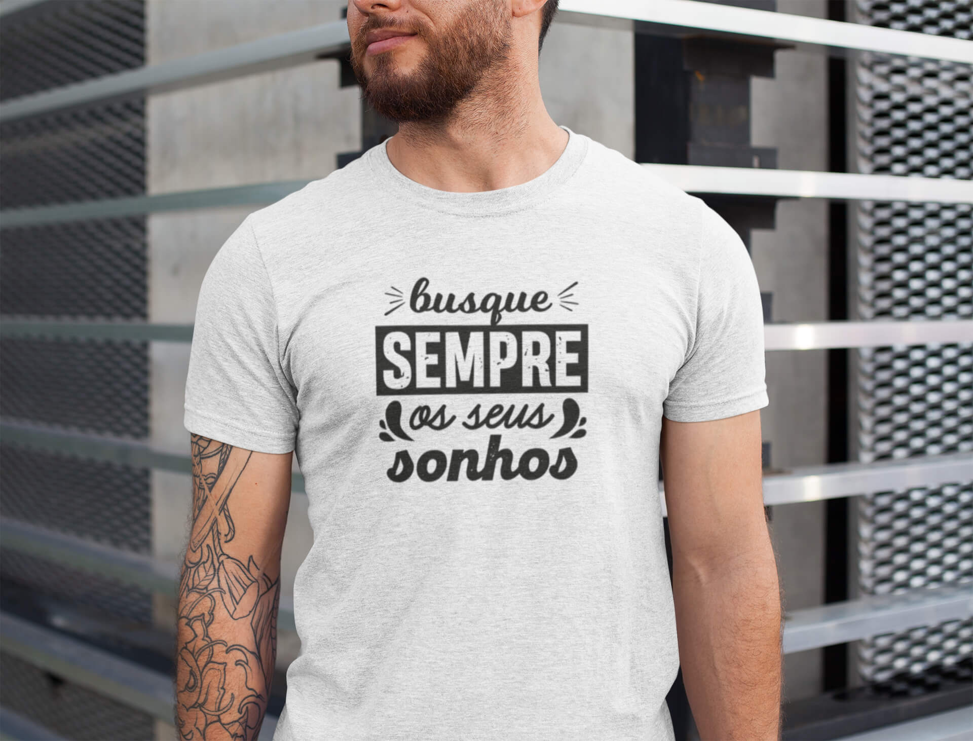 Camisa - Busque Sempre os Seus Sonhos - Premium - Camiseta Unissex - (Cor Branca)