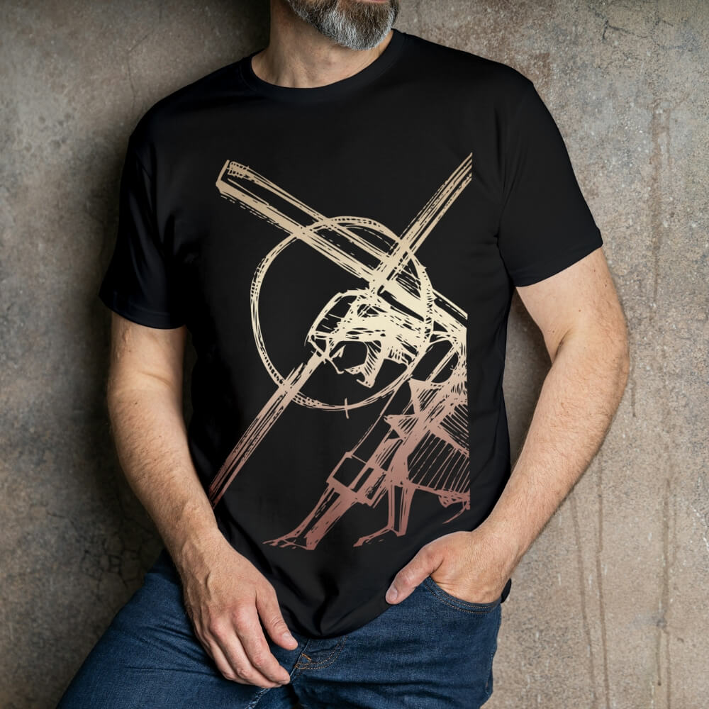 Camisa - A Redenção - Jesus Cristo - Camiseta - Unissex - Premium (Cor Preta)