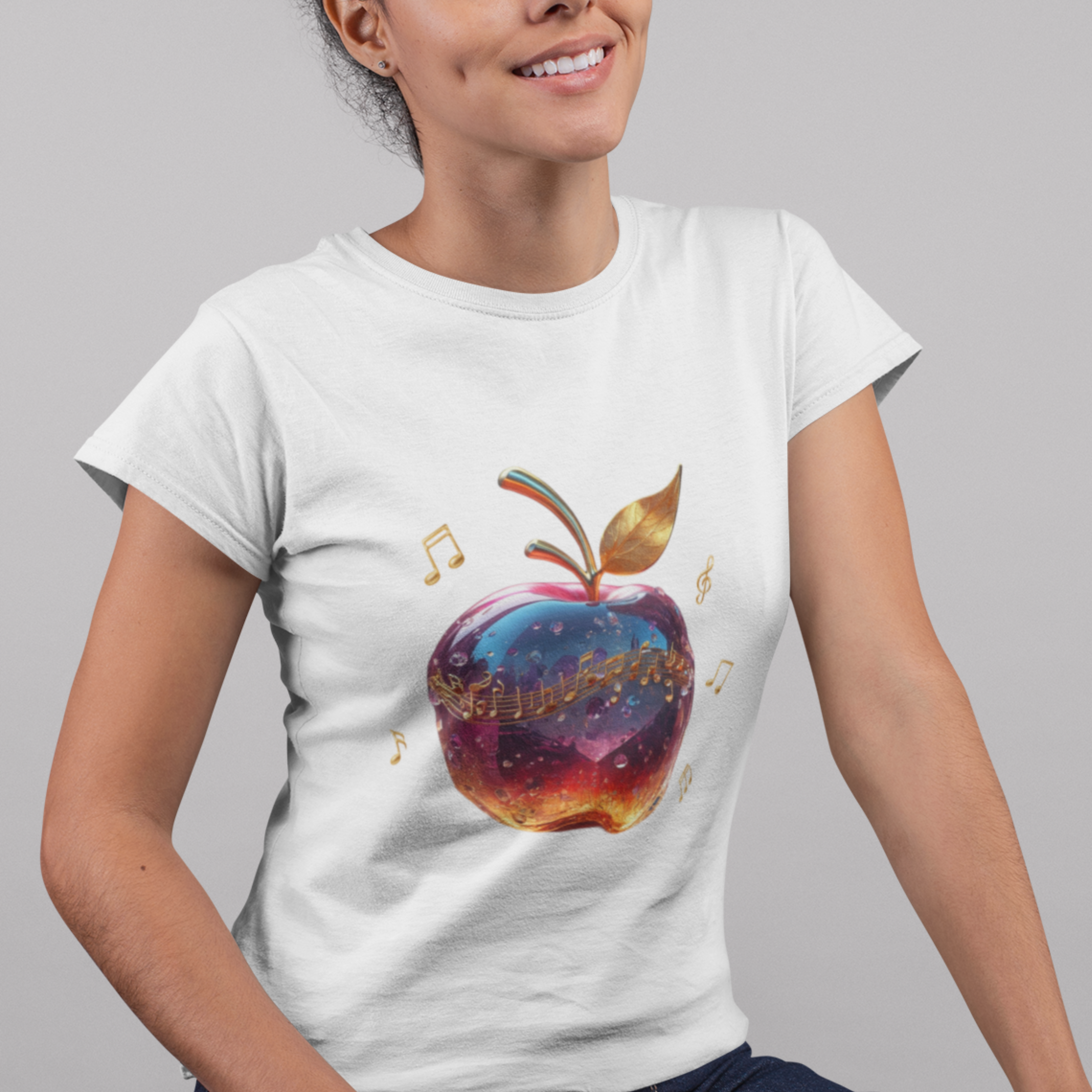 Camiseta Feminina -  Maçã Musical