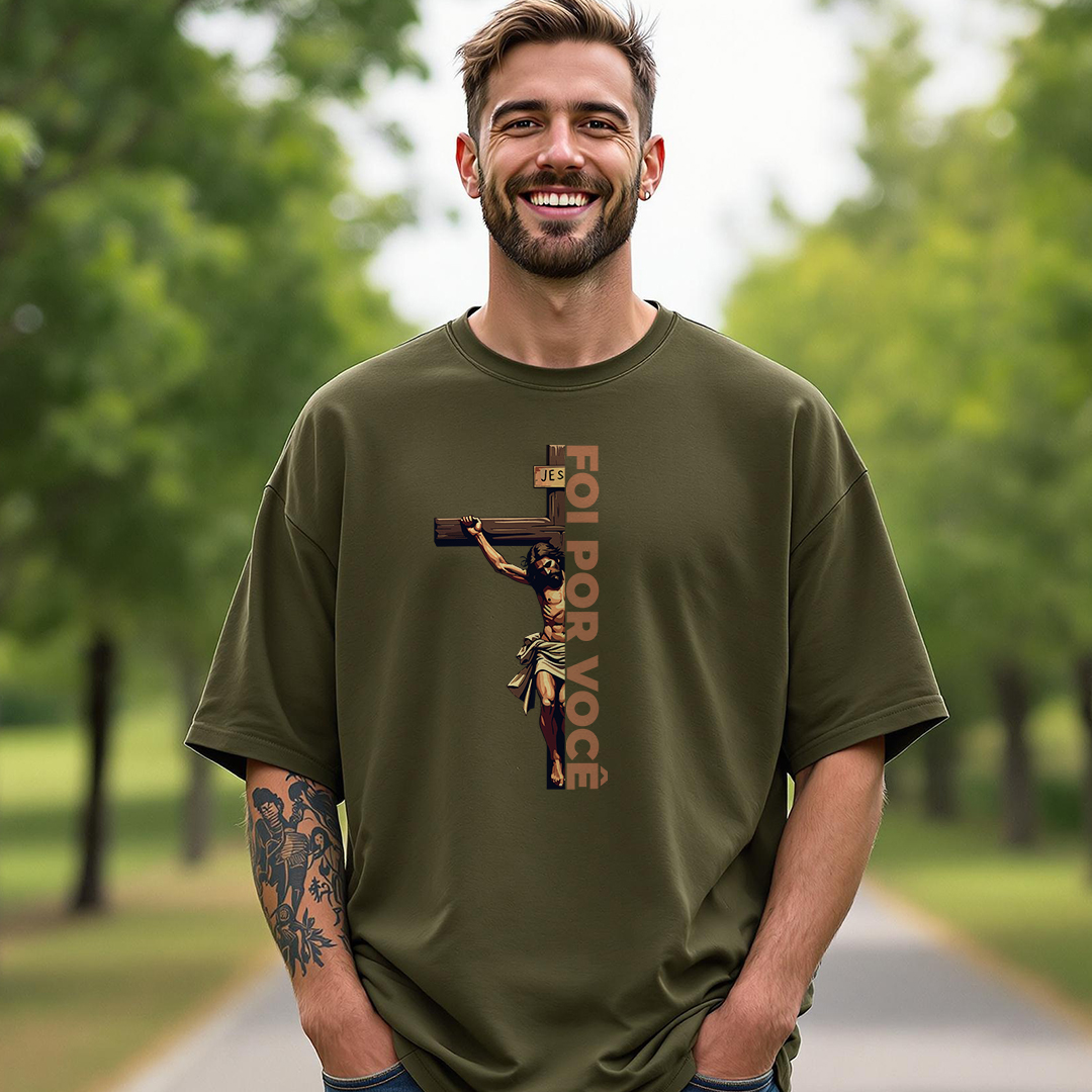 Camisa Oversized Foi por Você - Unissex