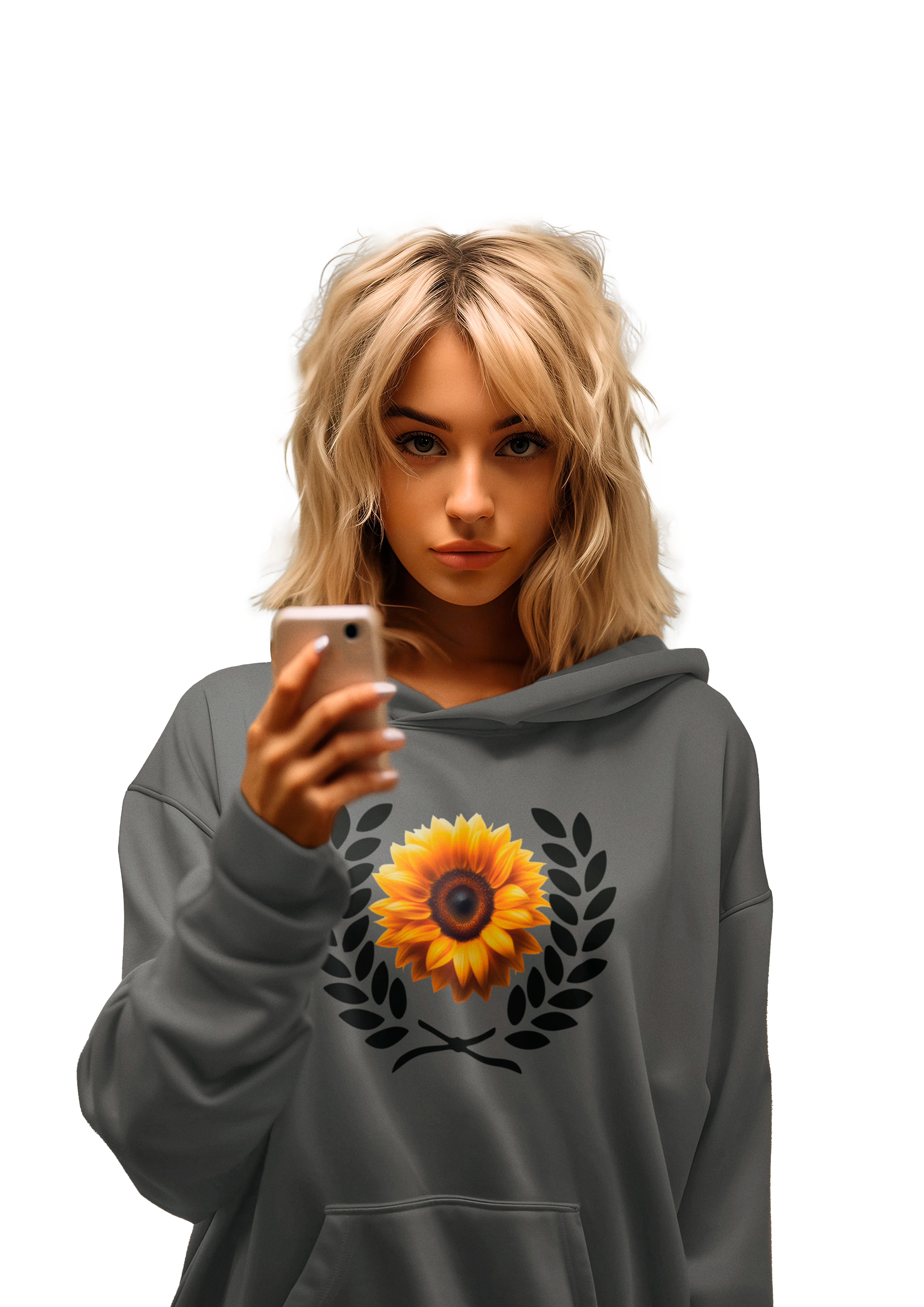 Moletom Canguru Flor de Girassol