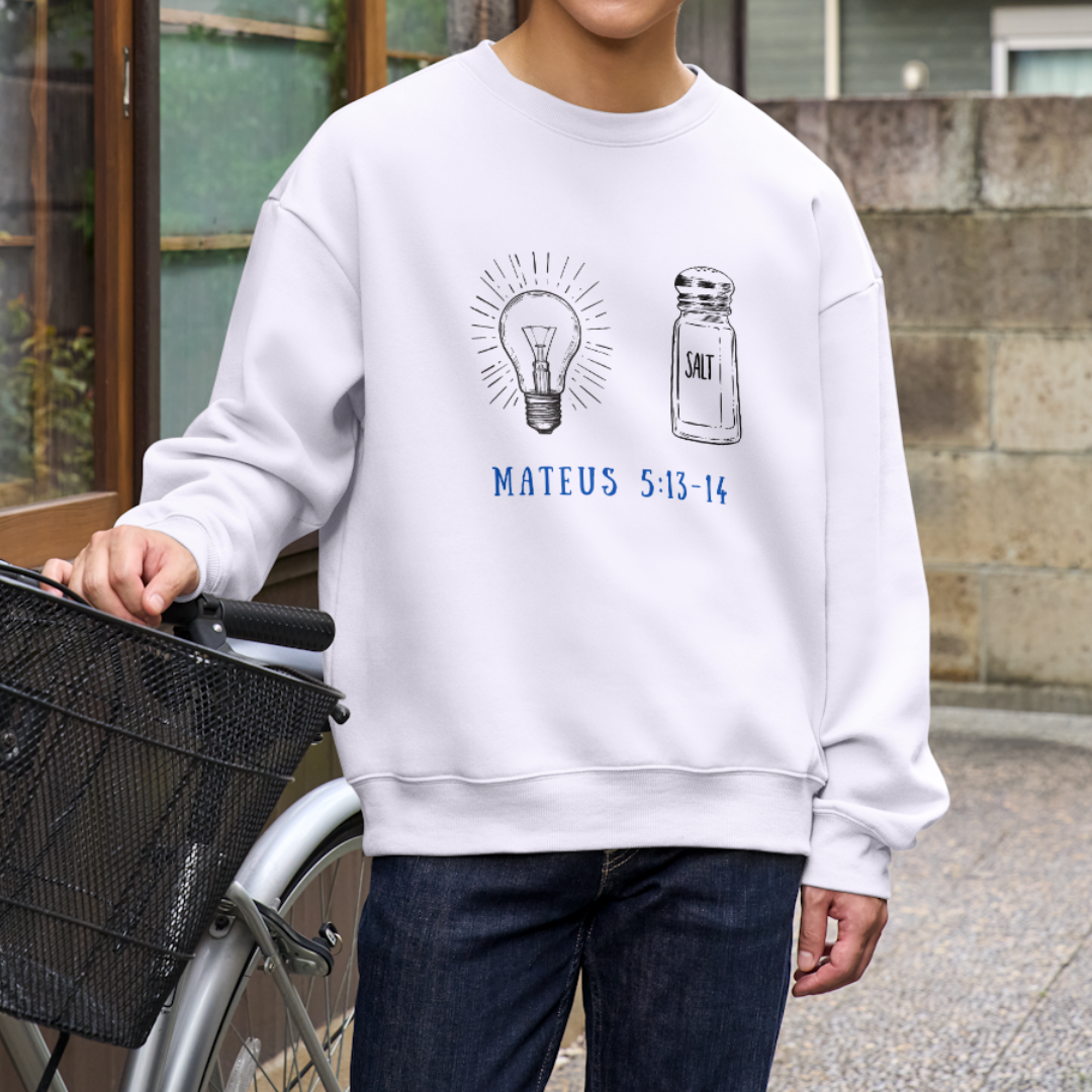 Moletom Blusão - Sal da Terra e Luz do Mundo (Branca e Cinza)