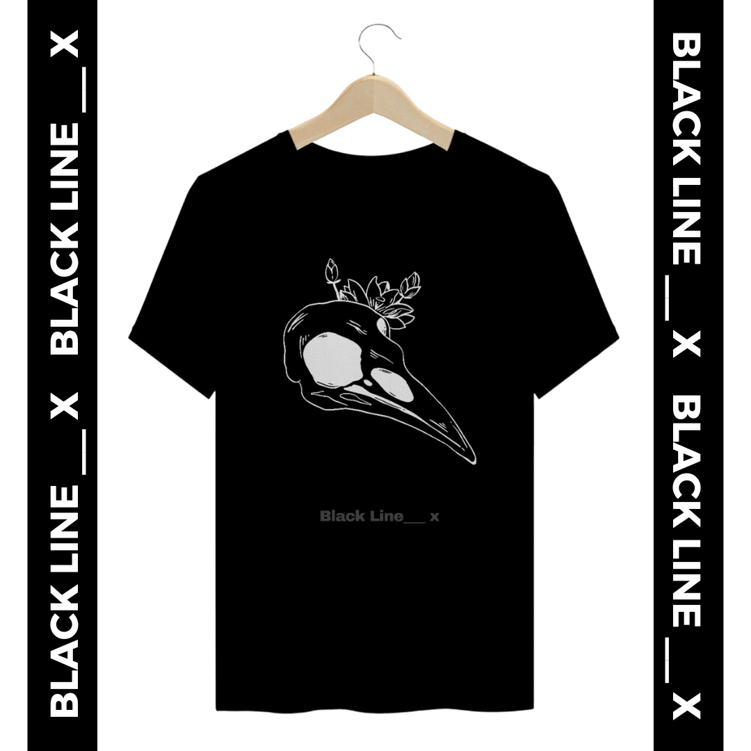 Camiseta Plussize Unissex Crânio Pássarp