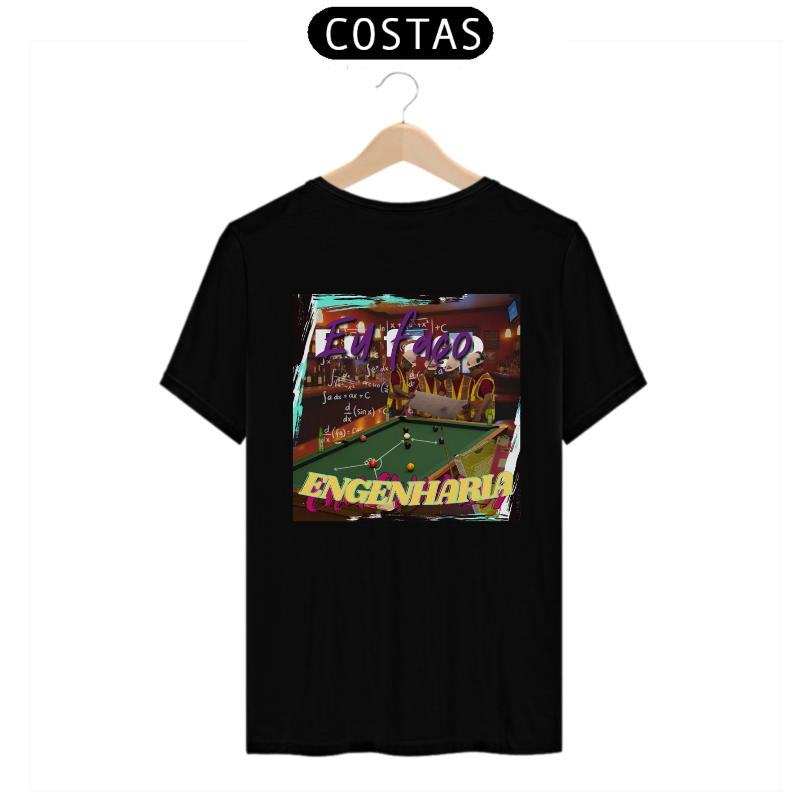 CAMISETA PRIME - EU FAÇO ENGENHARIA (PRETA)