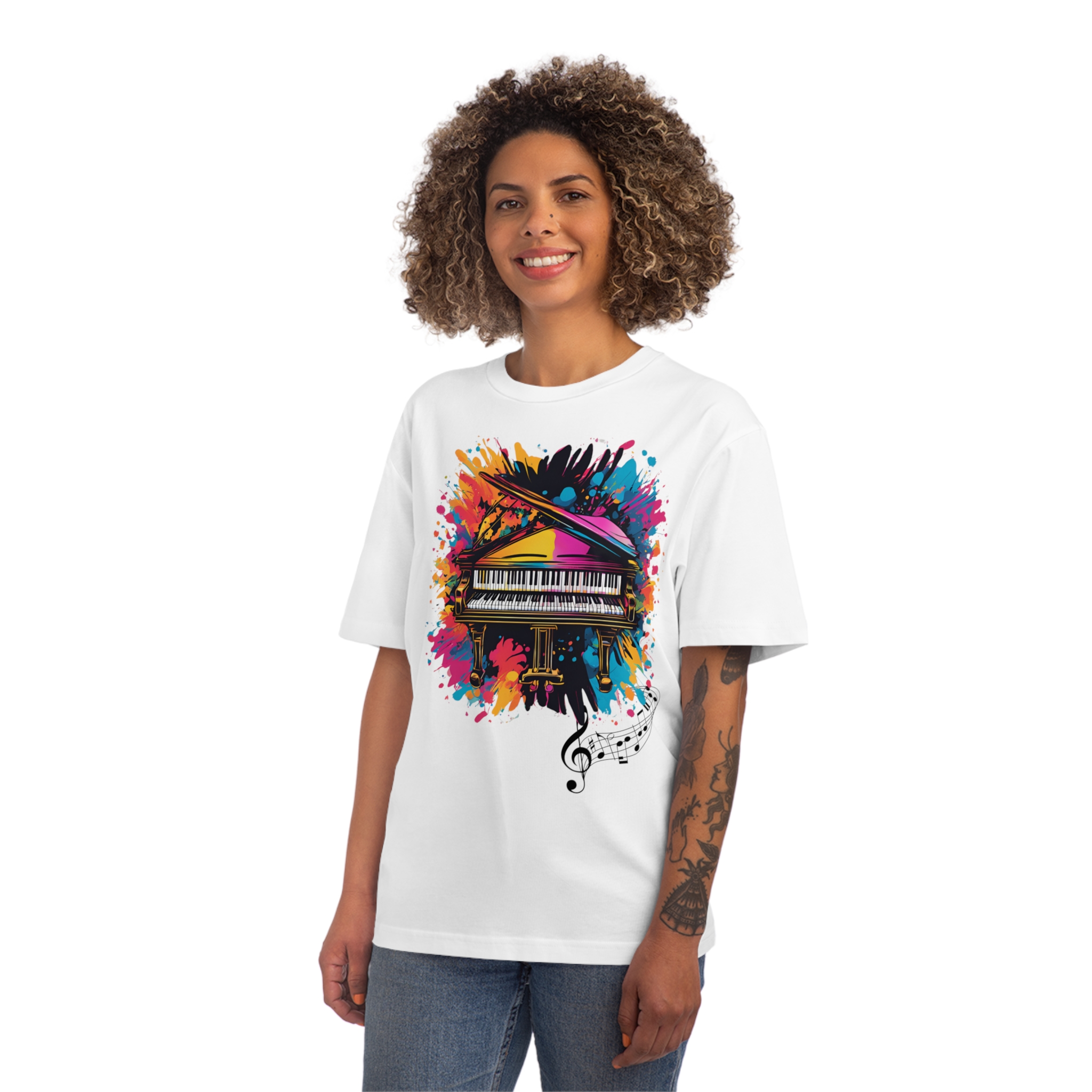 Camiseta Quality Unissex Piano color